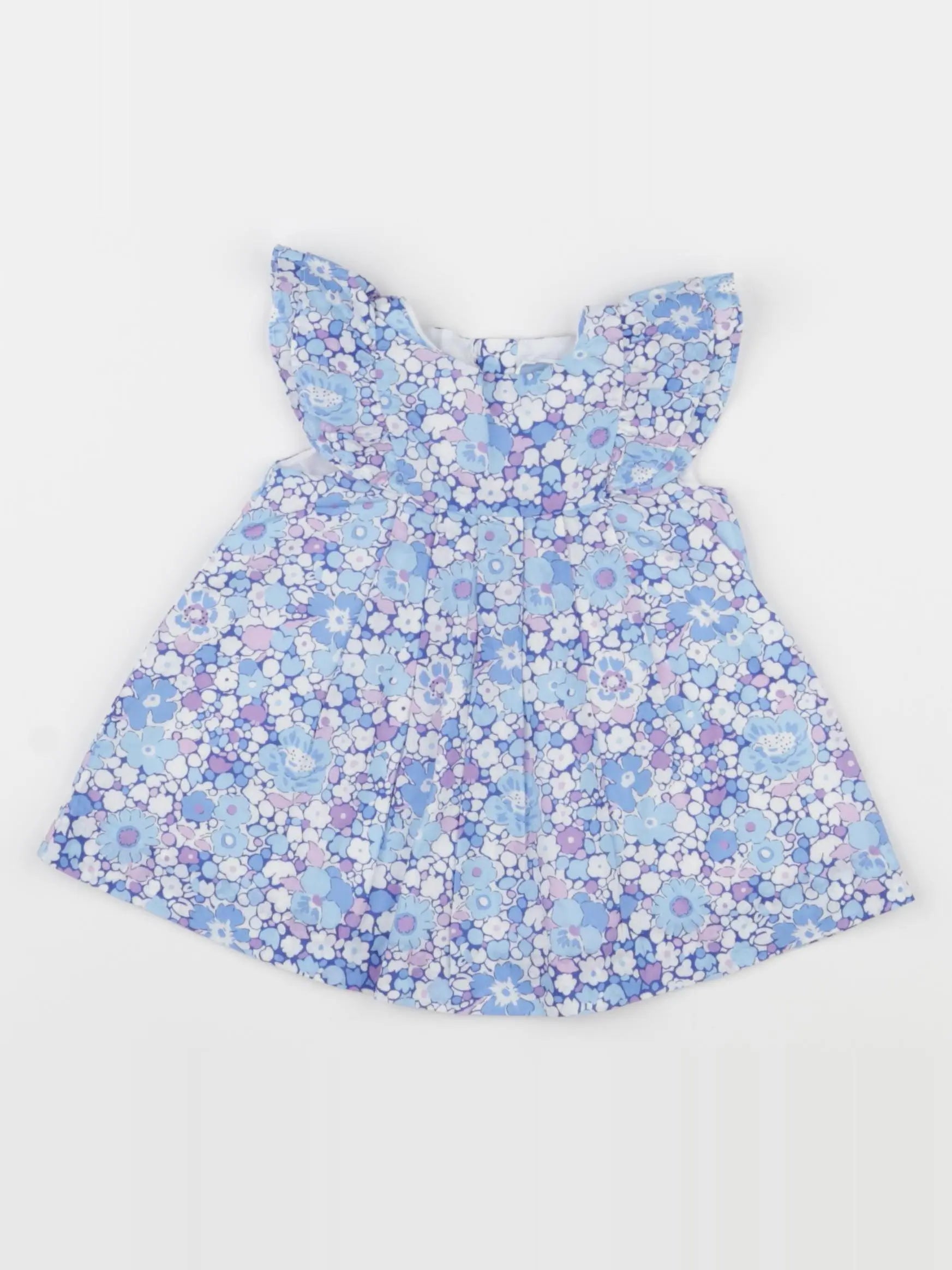Jacadi - robe liberty bleu, rose - 3 mois