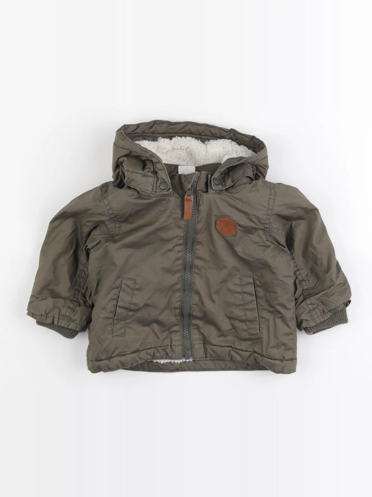 H&M - veste doublé vert - 6 mois