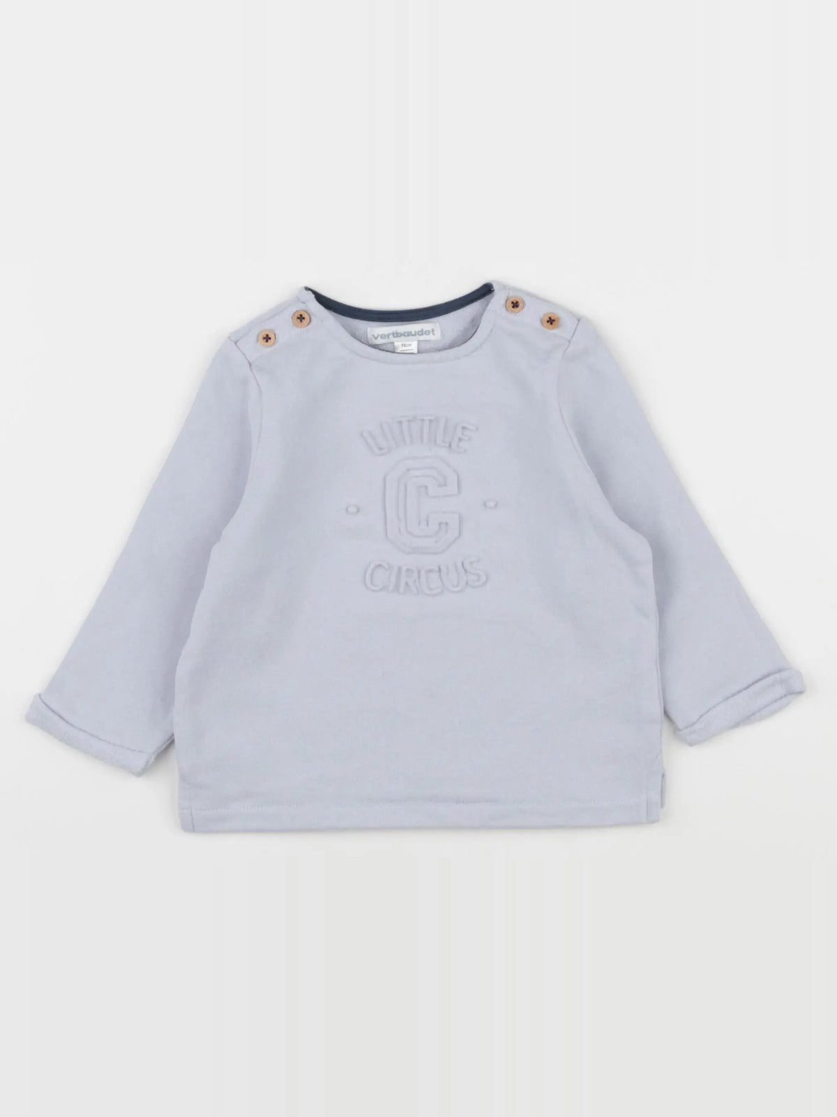 Vertbaudet - sweat bleu - 12 mois