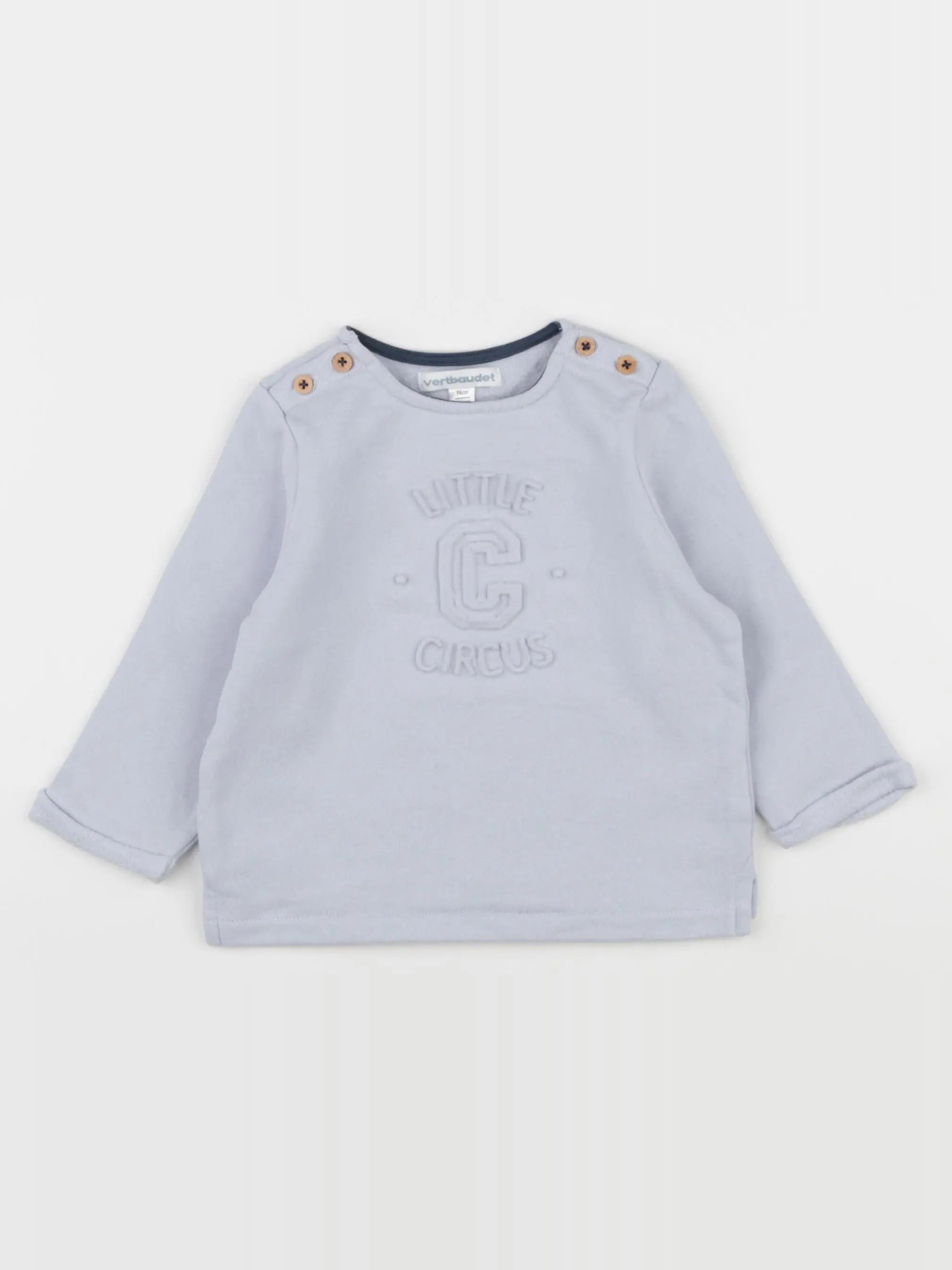 Vertbaudet - sweat bleu - 12 mois
