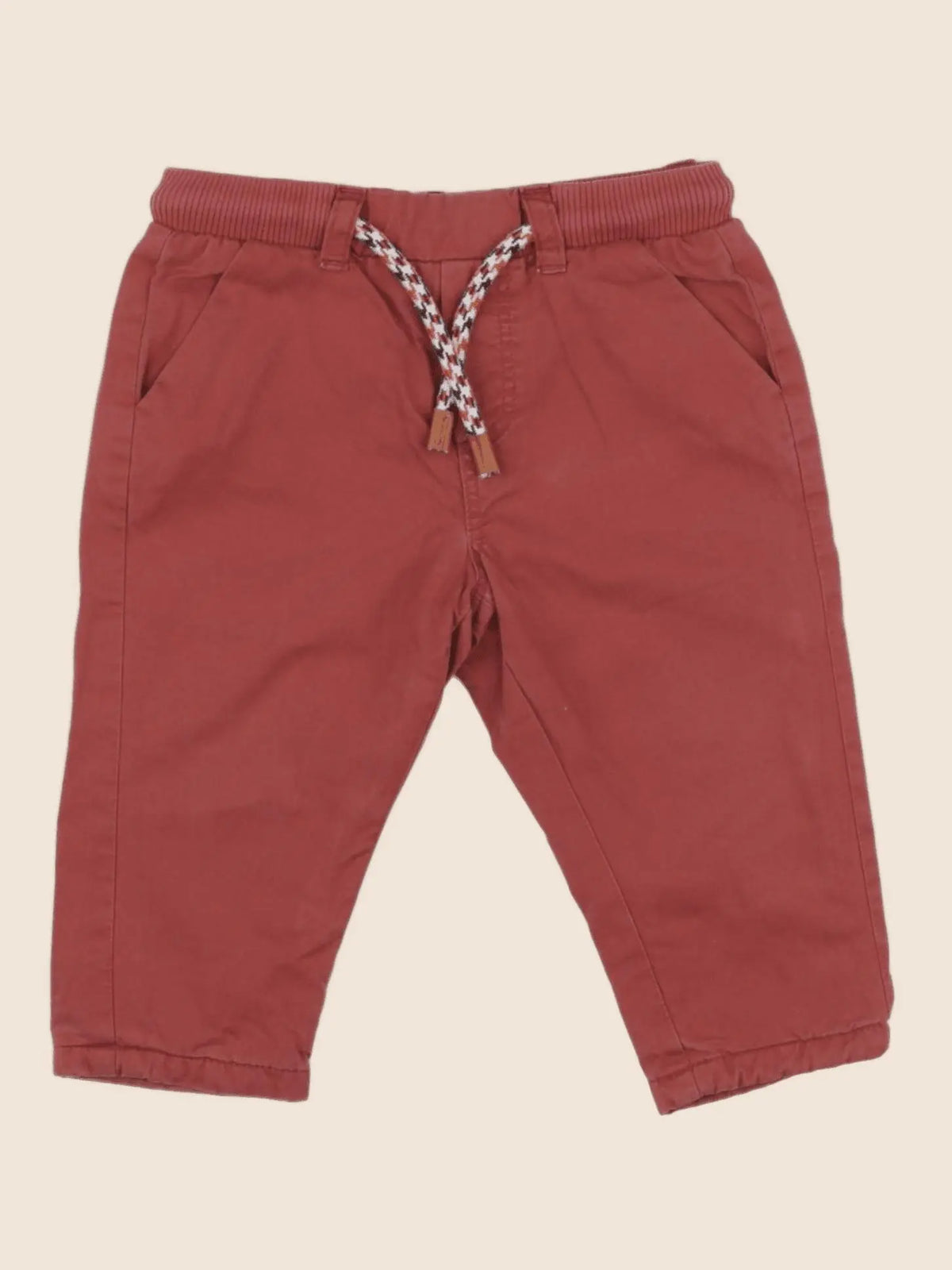 Vertbaudet - pantalon rouge - 9 mois