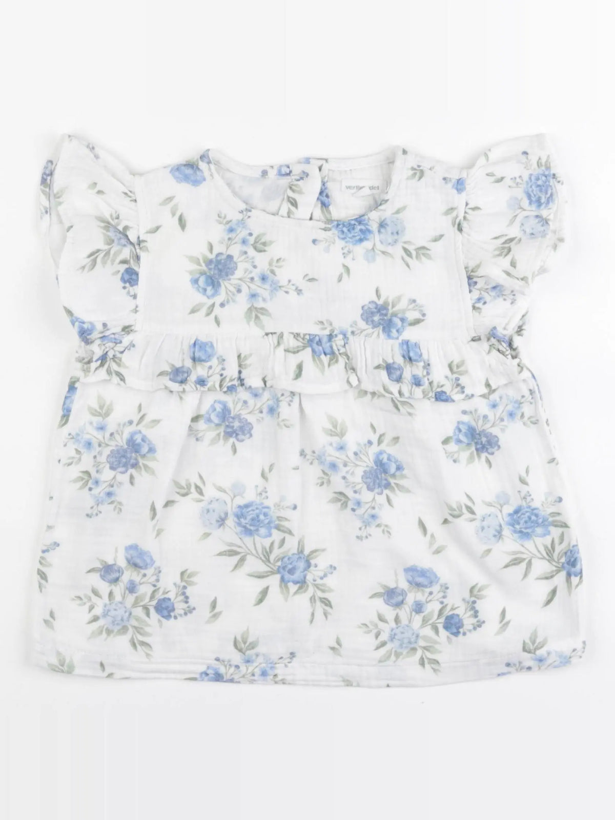 Vertbaudet - blouse blanc, bleu - 6 ans