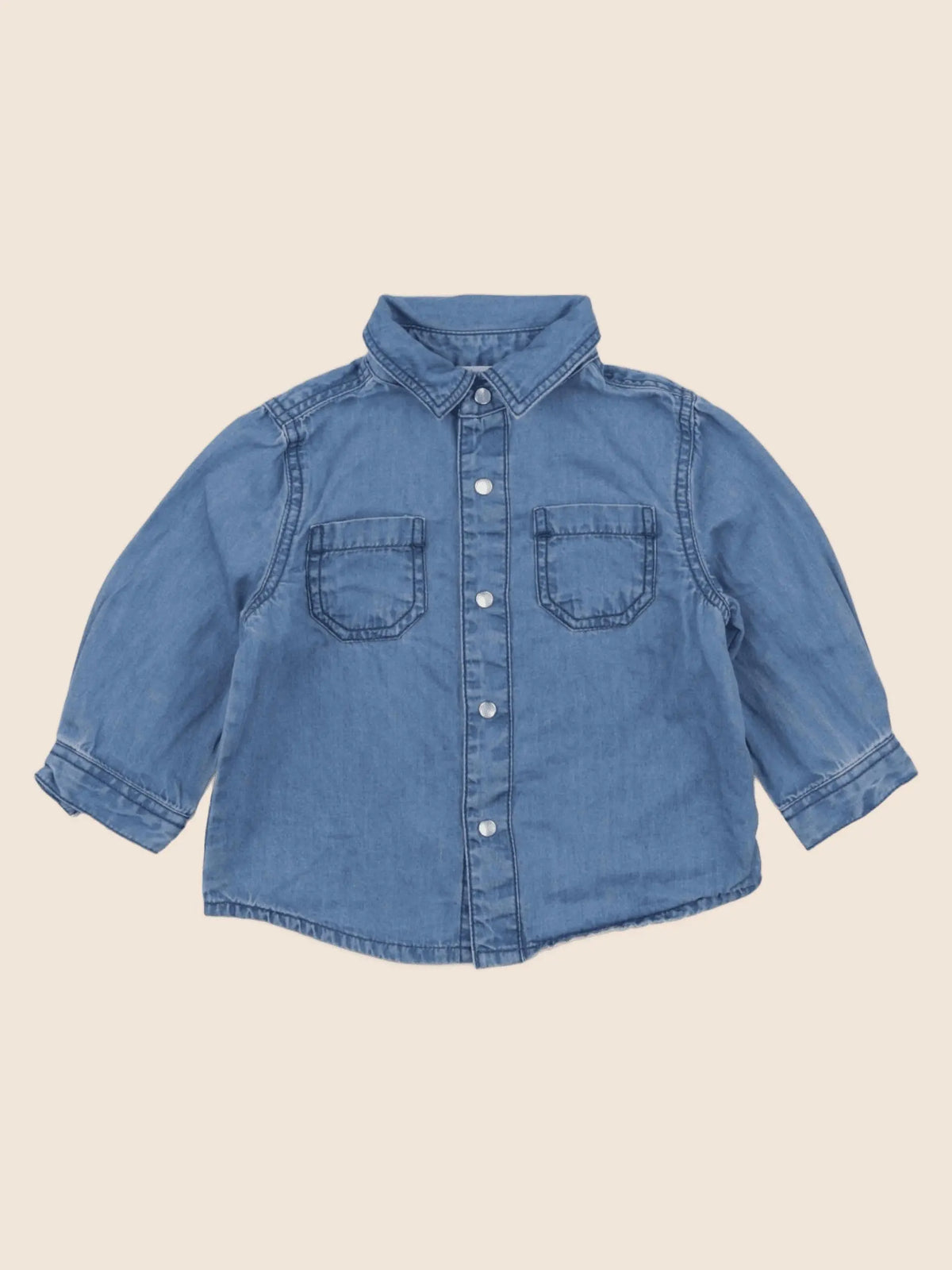 Boutchou - chemise bleu - 6 mois