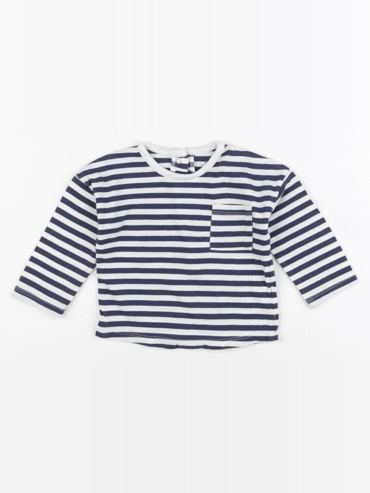 La Redoute - tee-shirt blanc, bleu - 9 mois