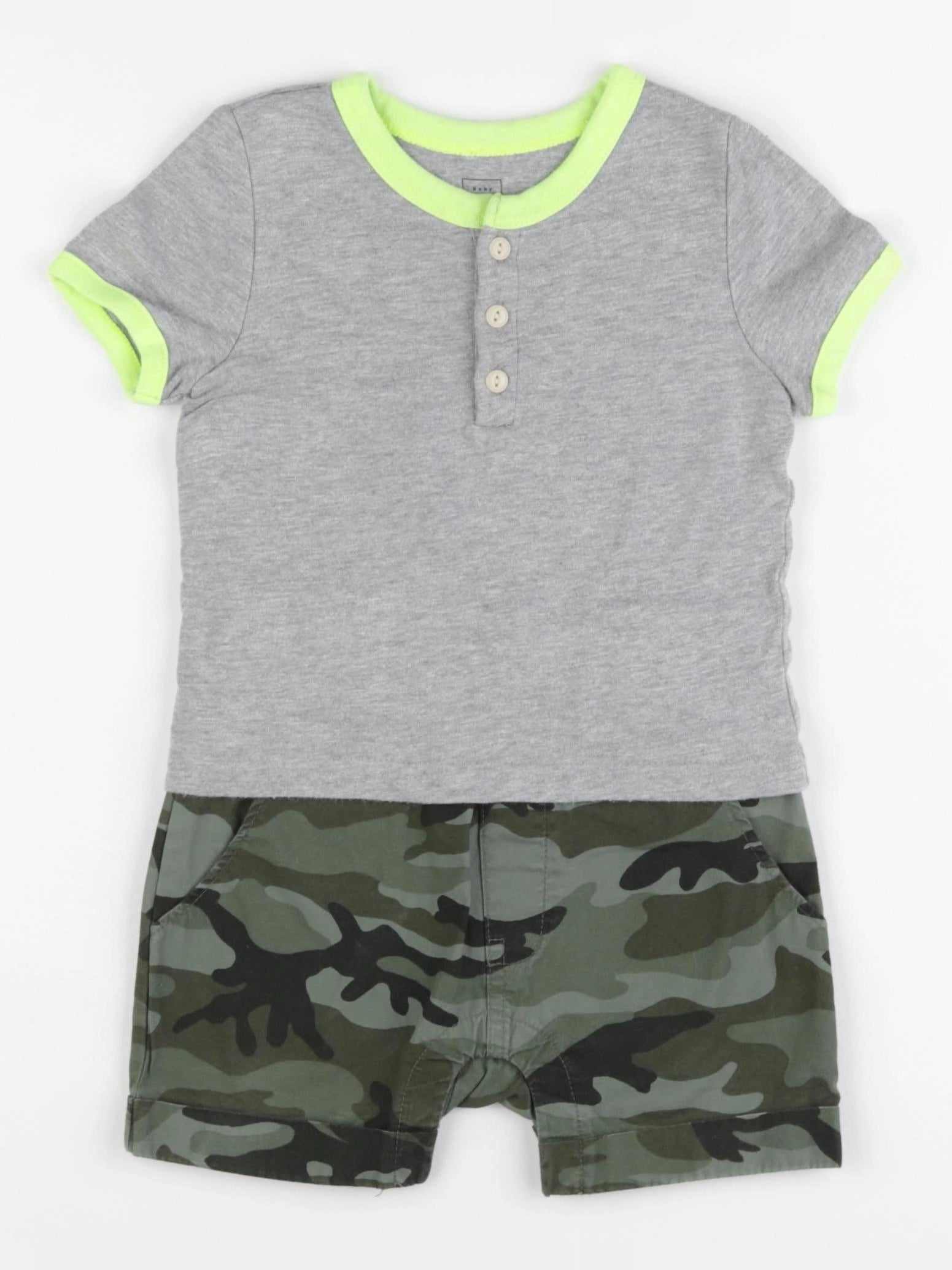 GAP - ensemble gris, vert - 18/24 mois