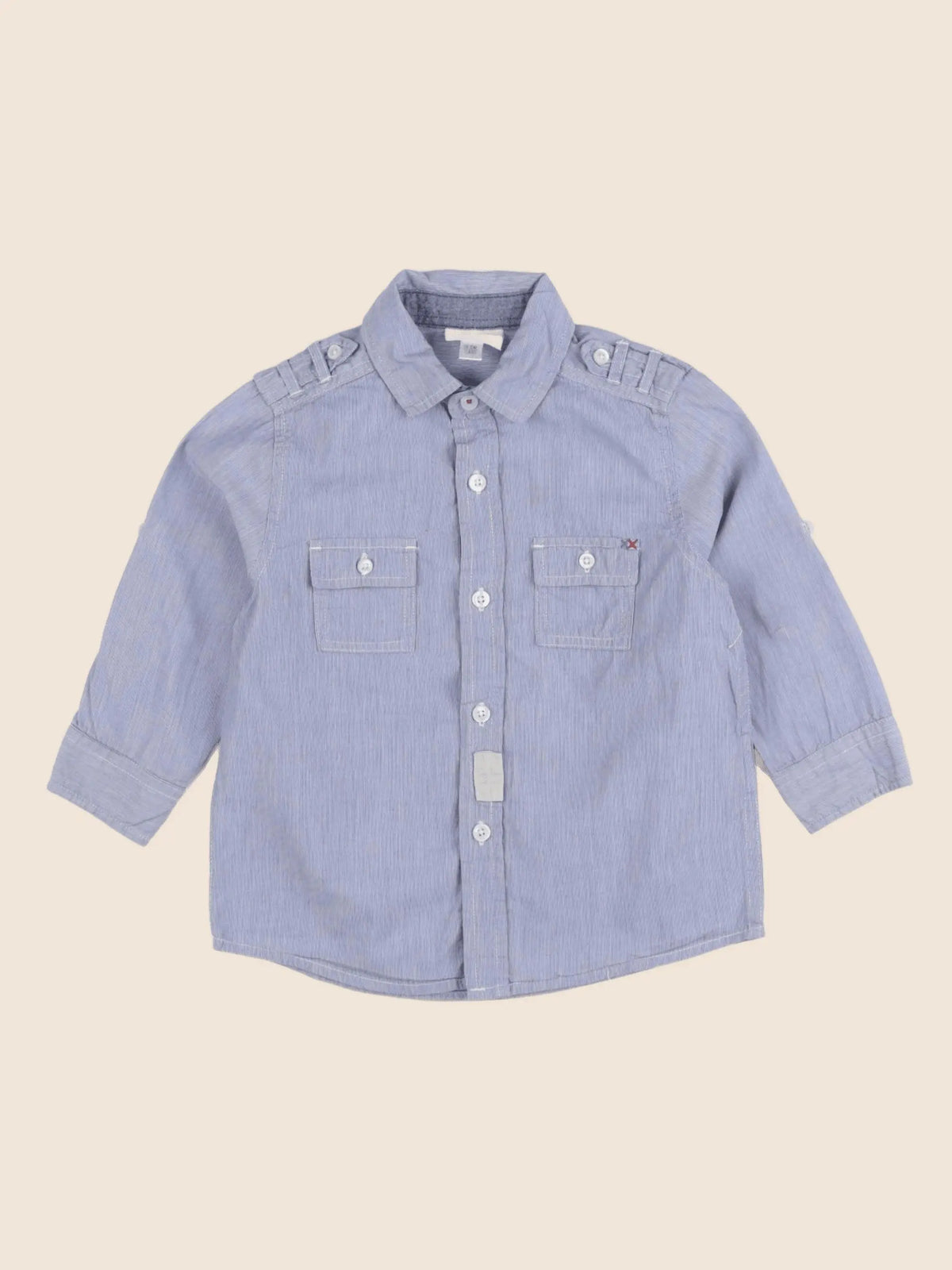 Vertbaudet - chemise imprimé au dos bleu - 2 ans