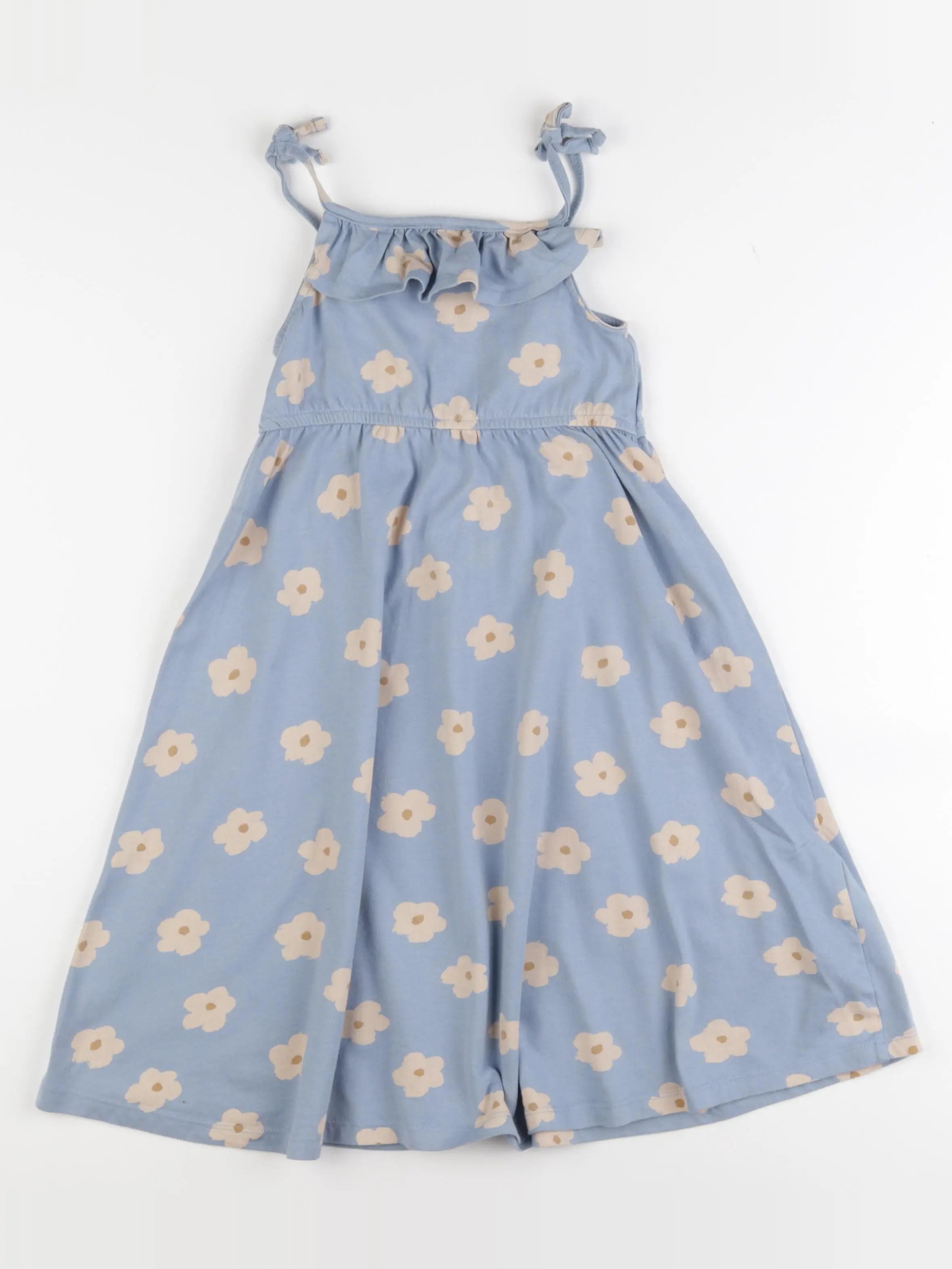 Vertbaudet - robe bleu, beige - 6 ans