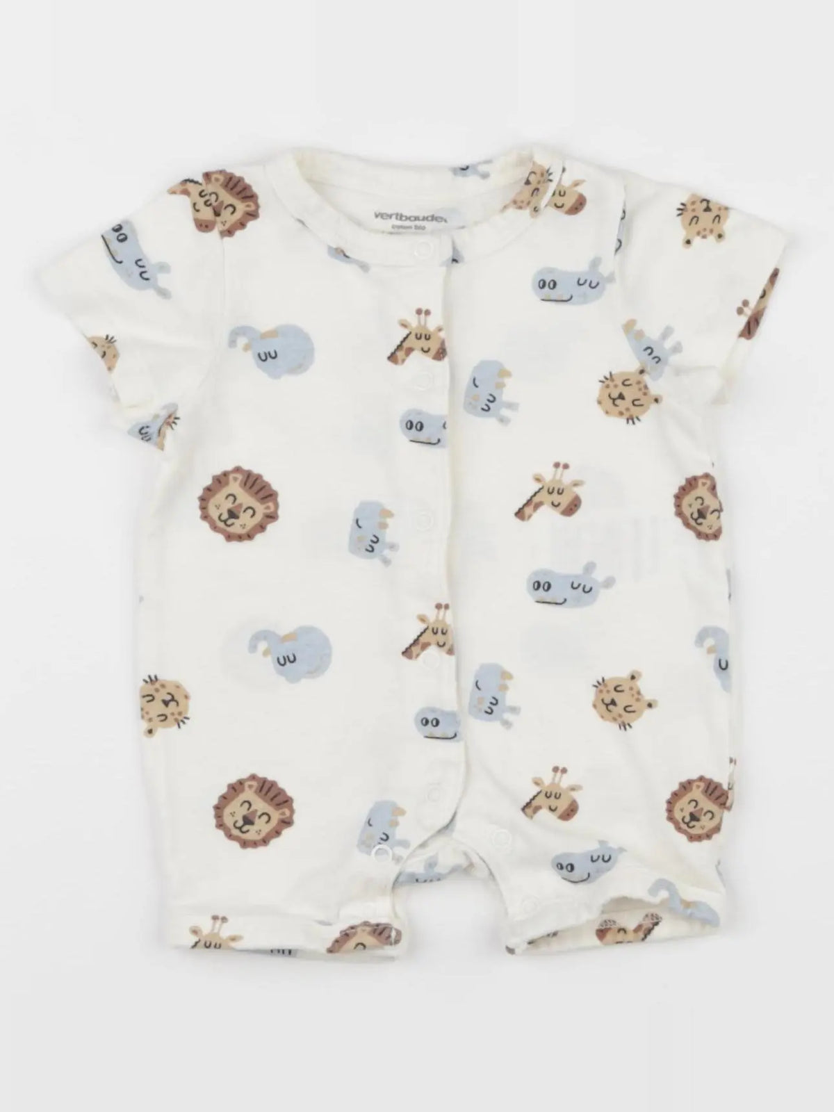 Vertbaudet - pyjama coton blanc - 1 mois