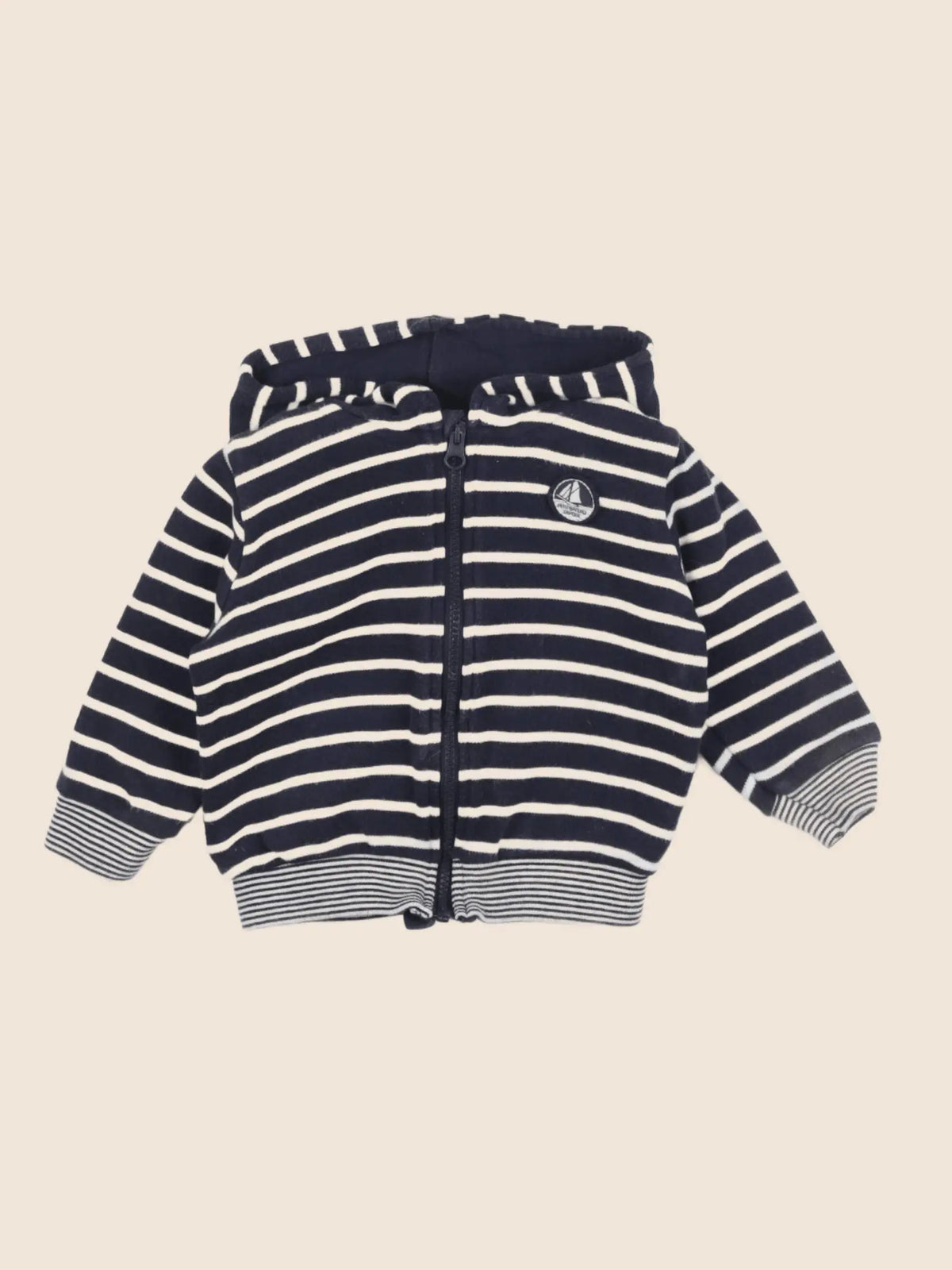 Petit Bateau - sweat bleu - 6 mois