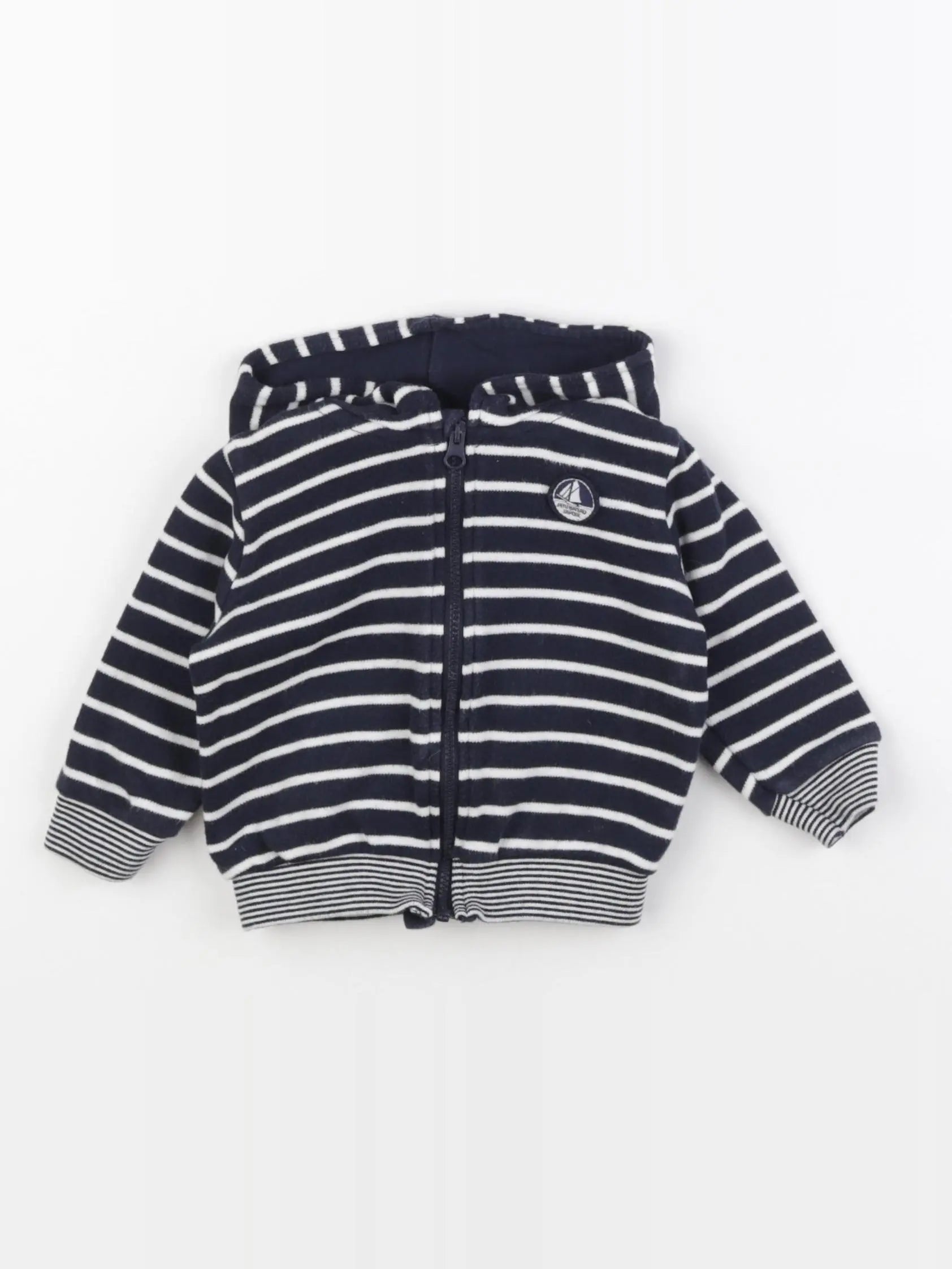 Petit Bateau - sweat bleu - 6 mois