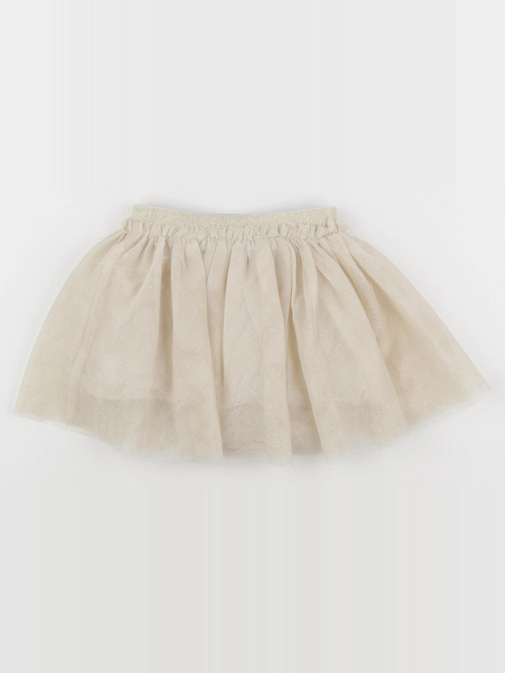 Vertbaudet - jupe beige, or - 18 mois