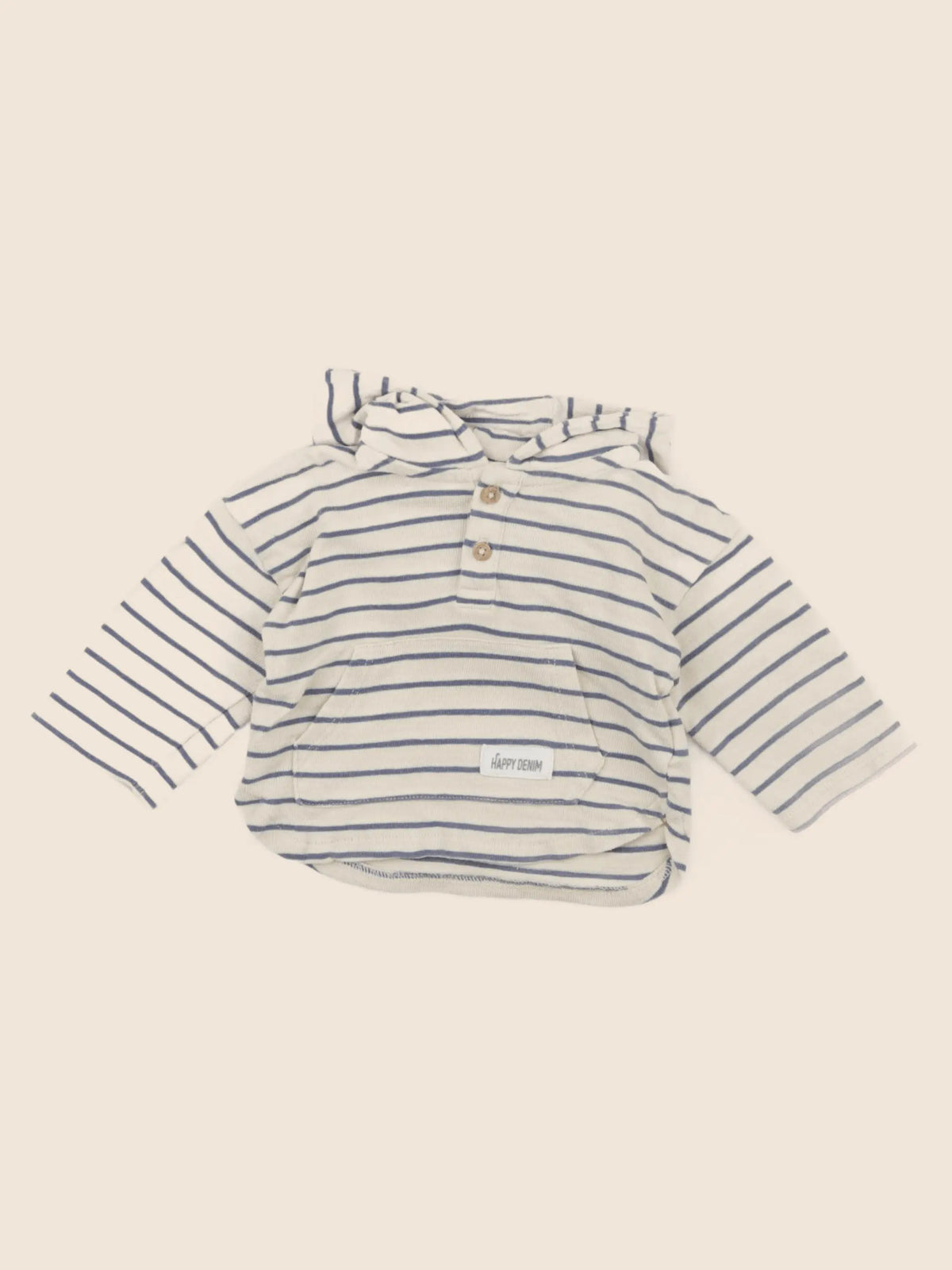 Vertbaudet - tee-shirt beige, bleu - 6 mois