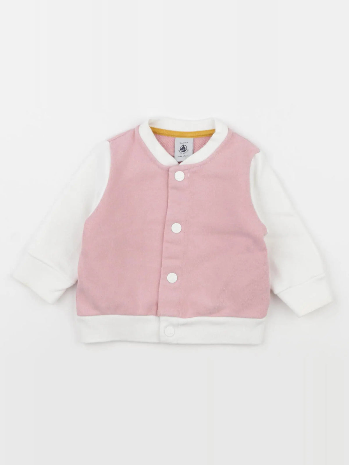 Petit Bateau - veste imprimé au dos rose, blanc - 3 mois