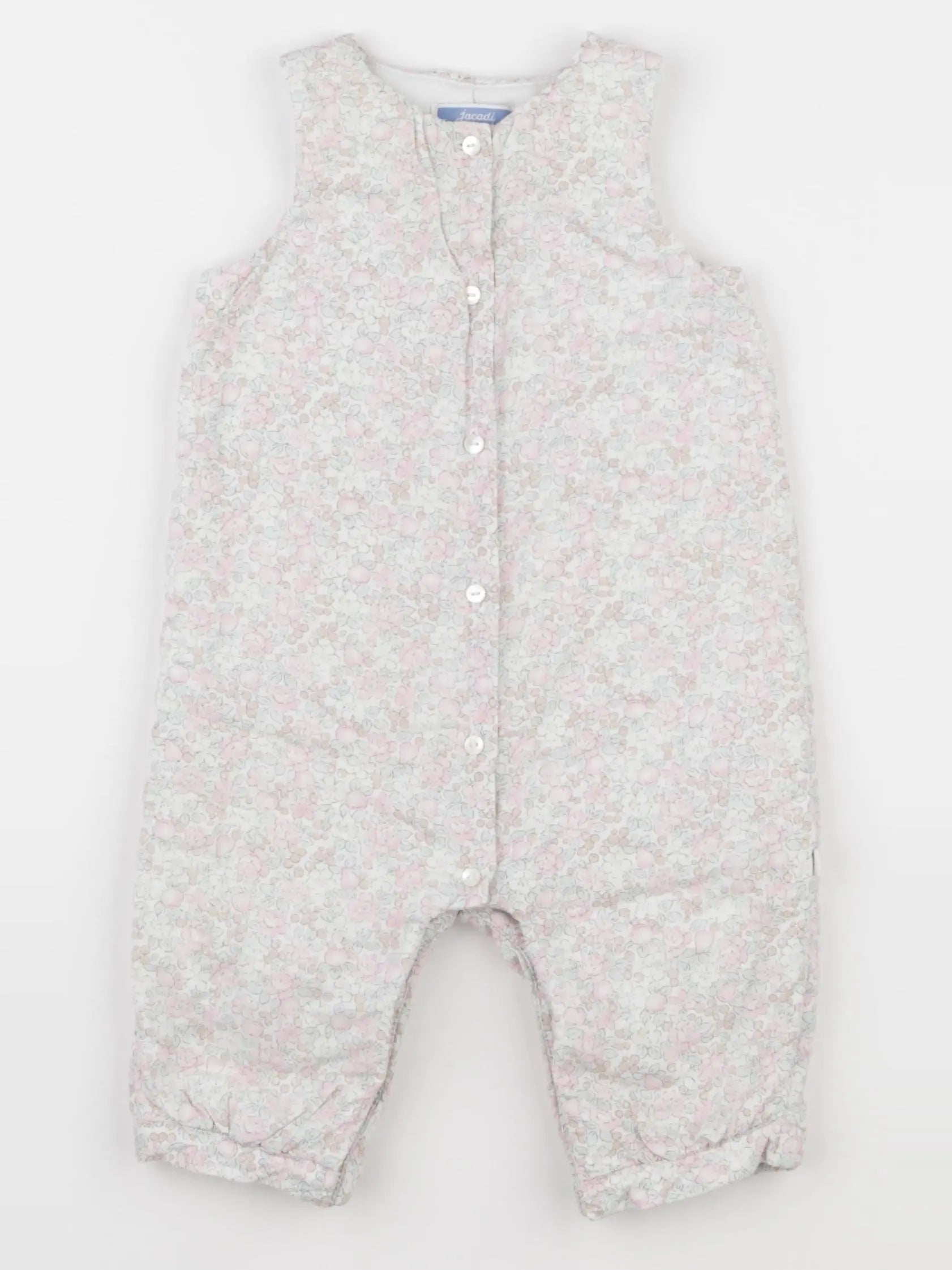 Jacadi - combinaison doublé, liberty rose, blanc - 6 mois