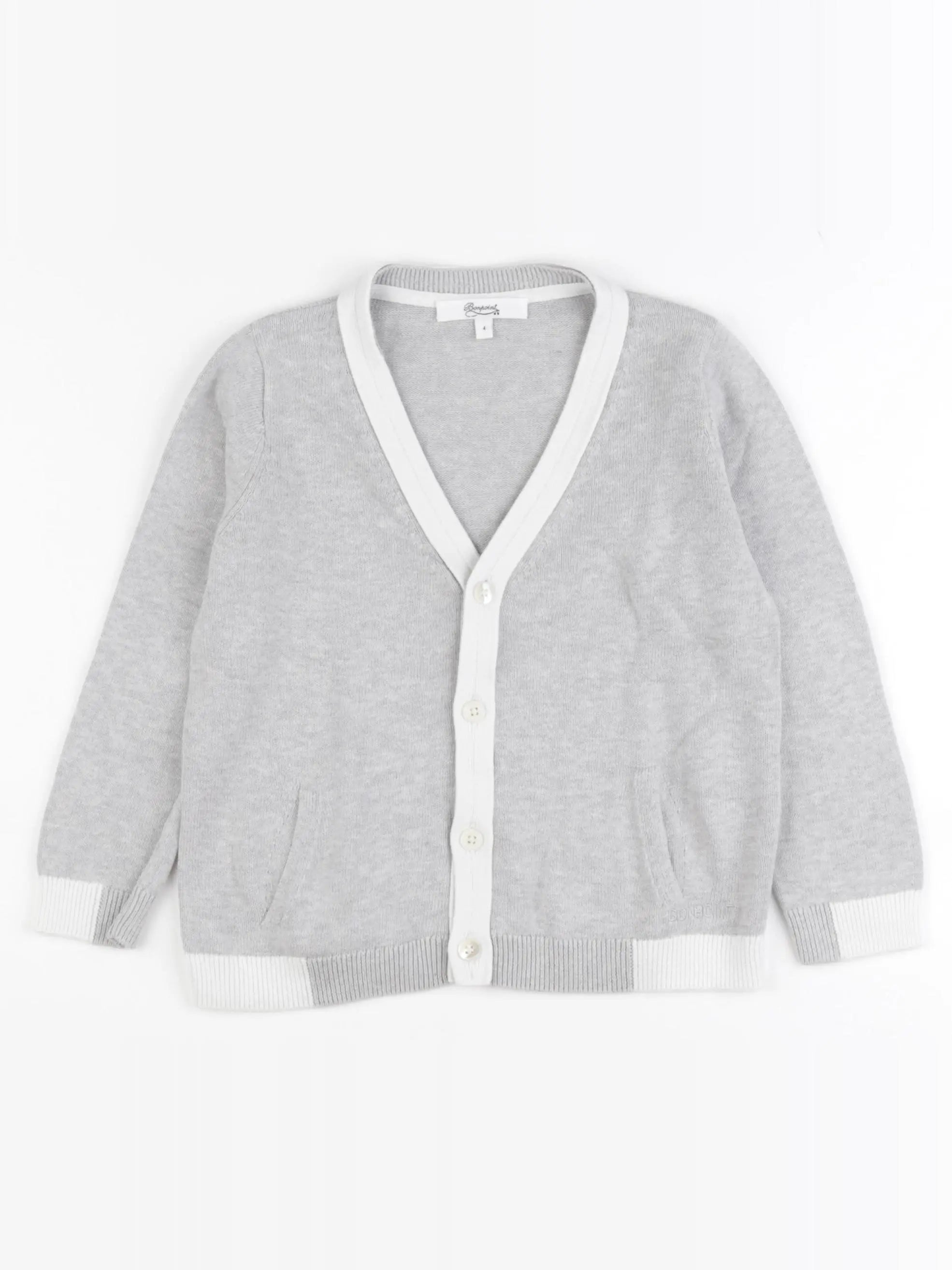 Bonpoint - gilet gris - 4 ans