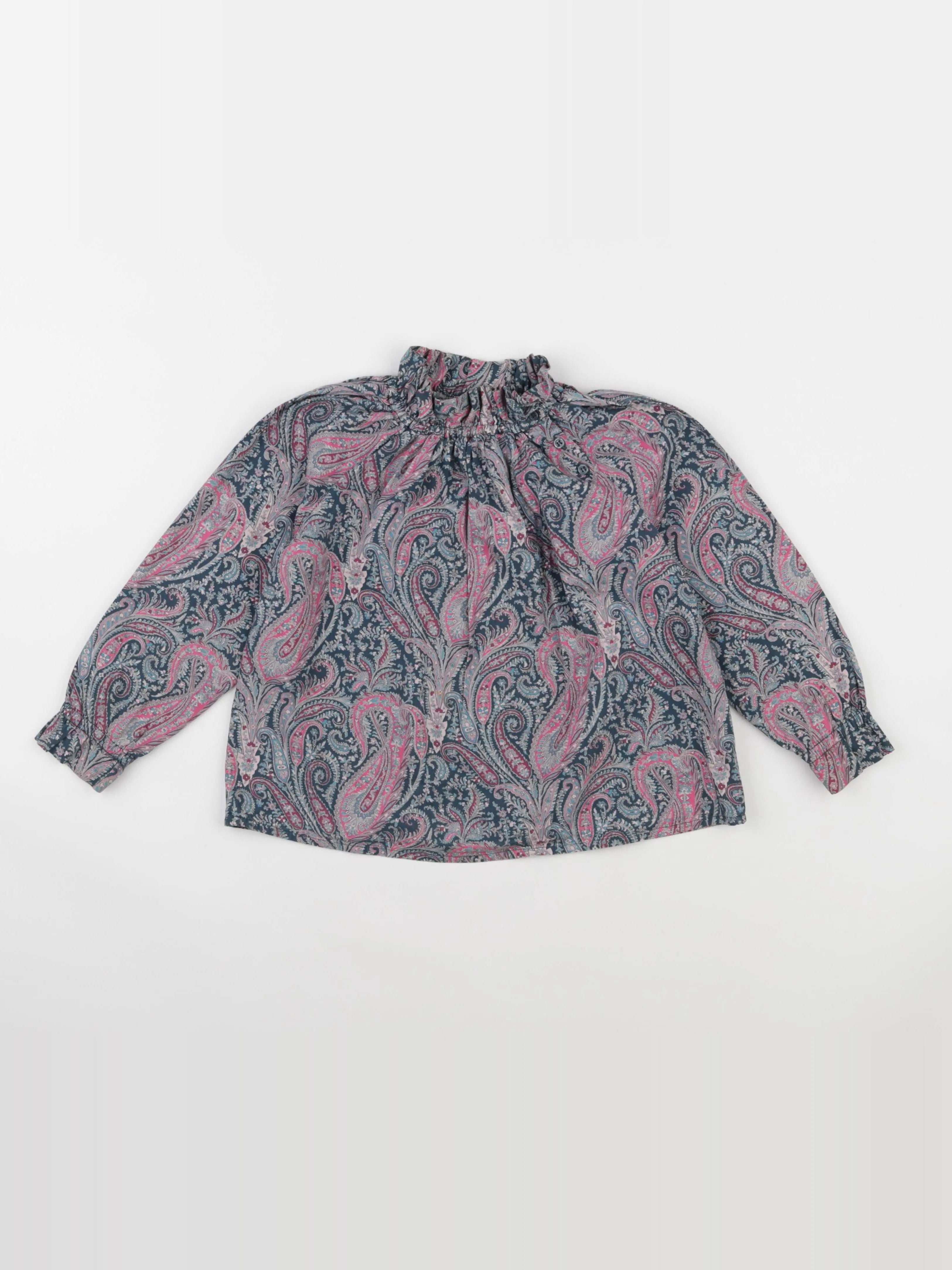 Bonpoint - blouse bleu, rose - 6 ans