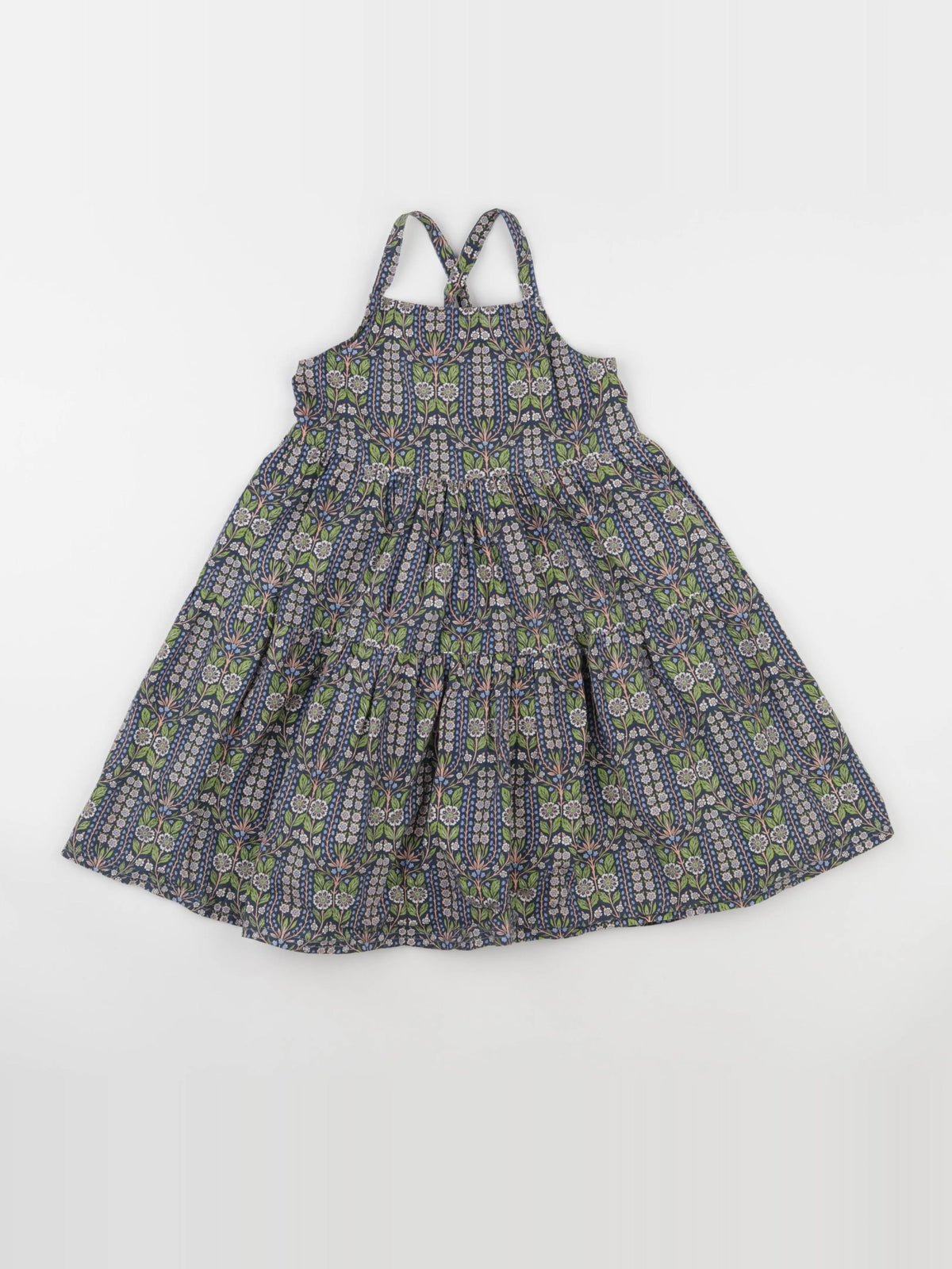 Monoprix - robe bleu, vert - 5/6 ans