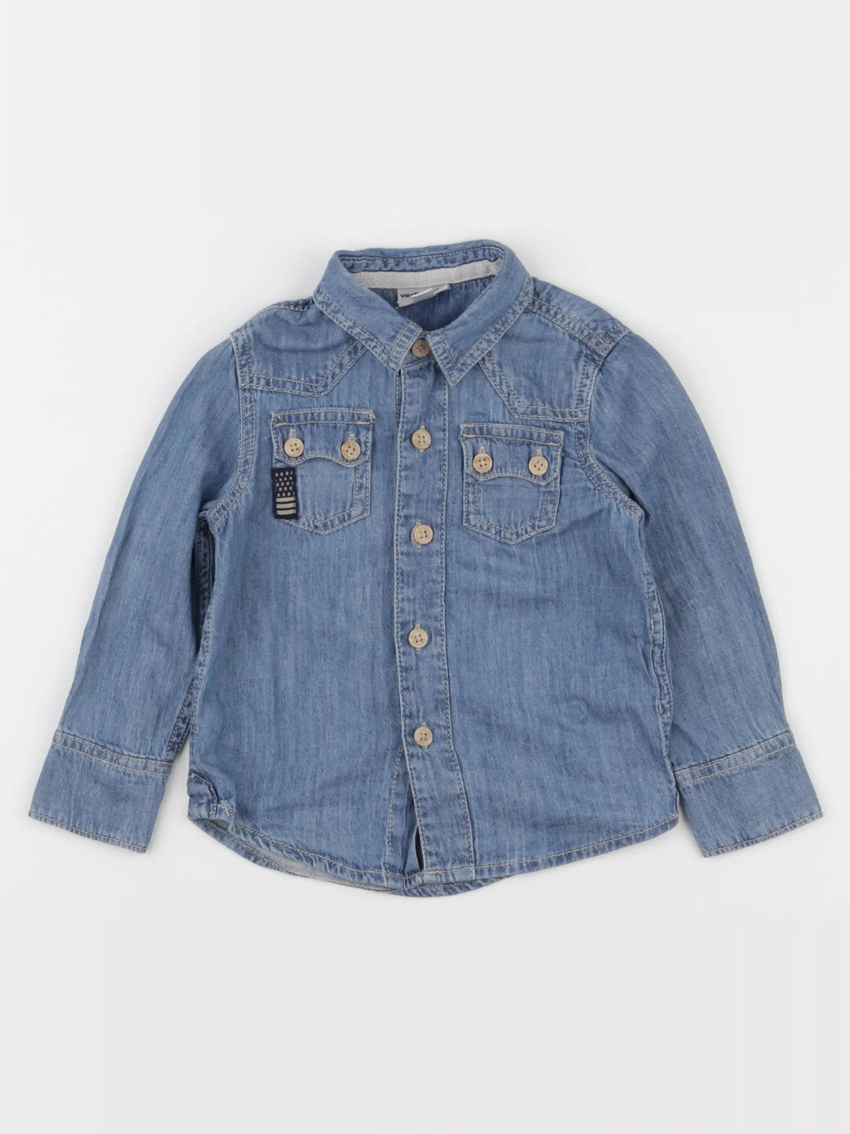Vertbaudet - chemise bleu - 2 ans