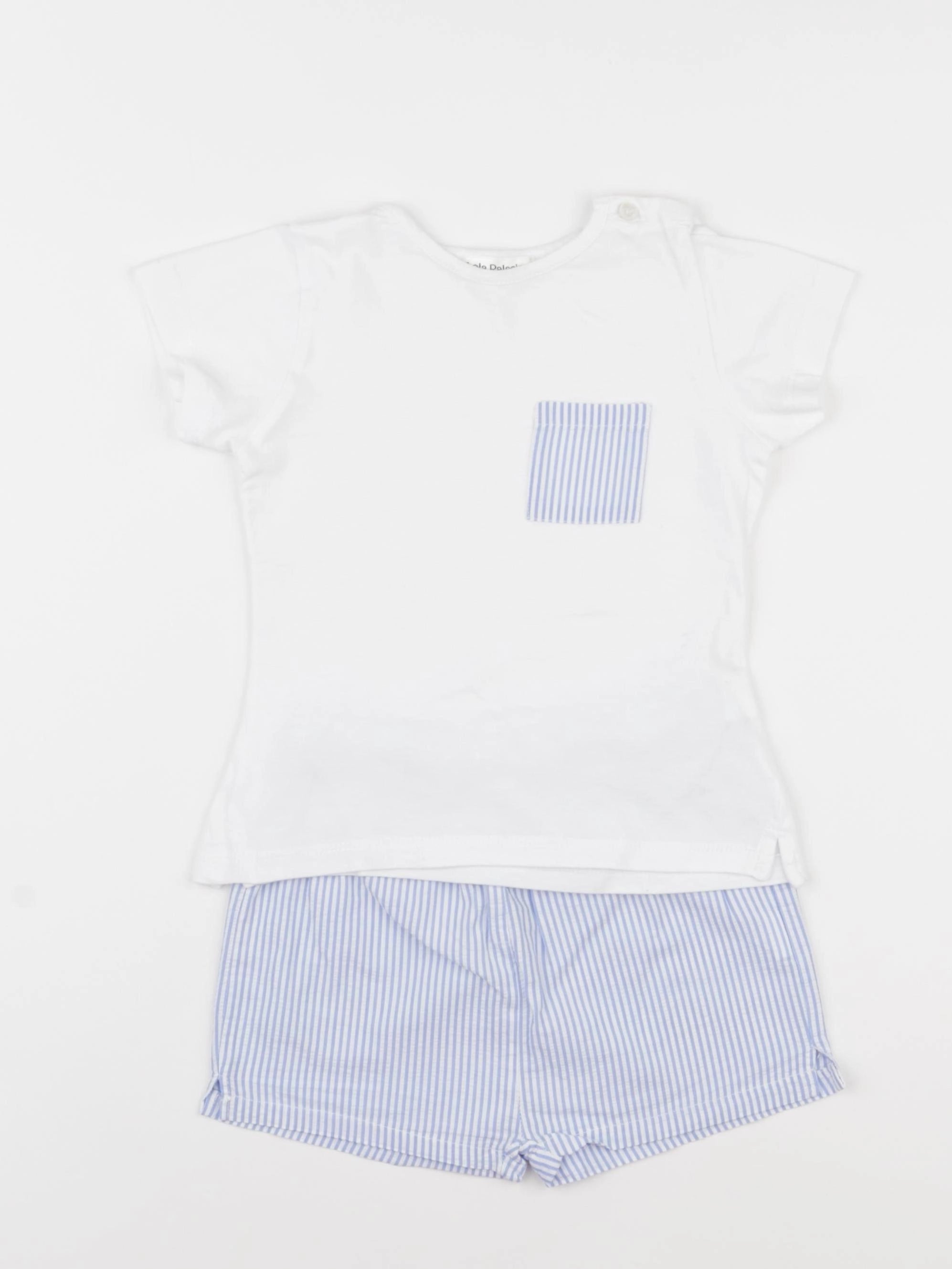 Lola Palacios - pyjama coton bleu, blanc - 3 ans