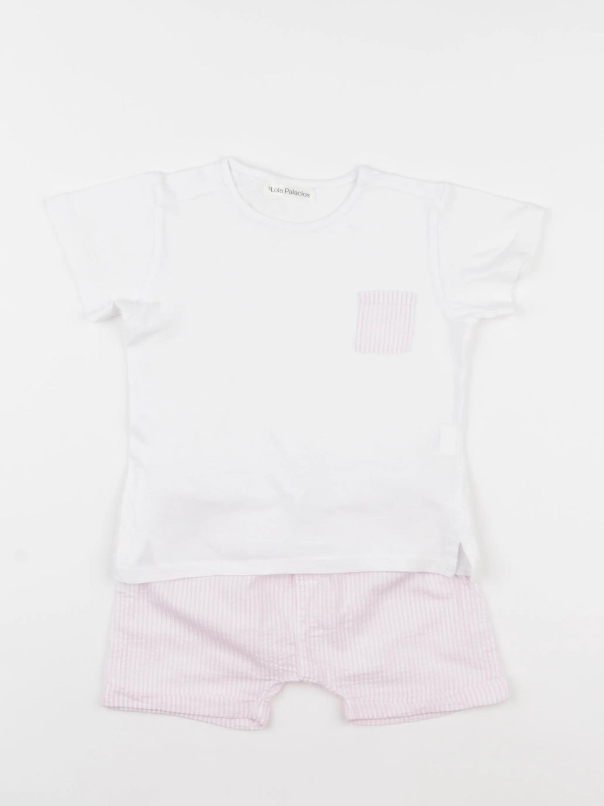 Lola Palacios - pyjama coton rose, blanc - 2 ans