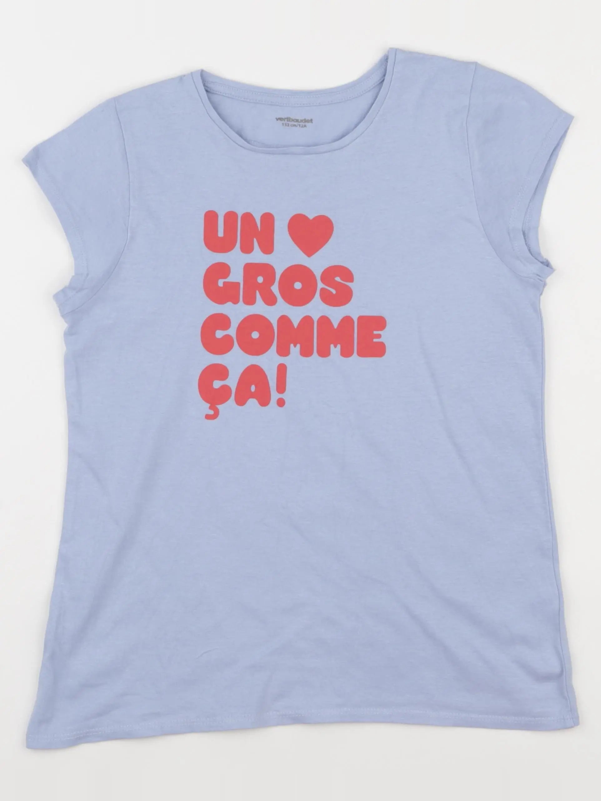 Vertbaudet - tee-shirt bleu - 12 ans