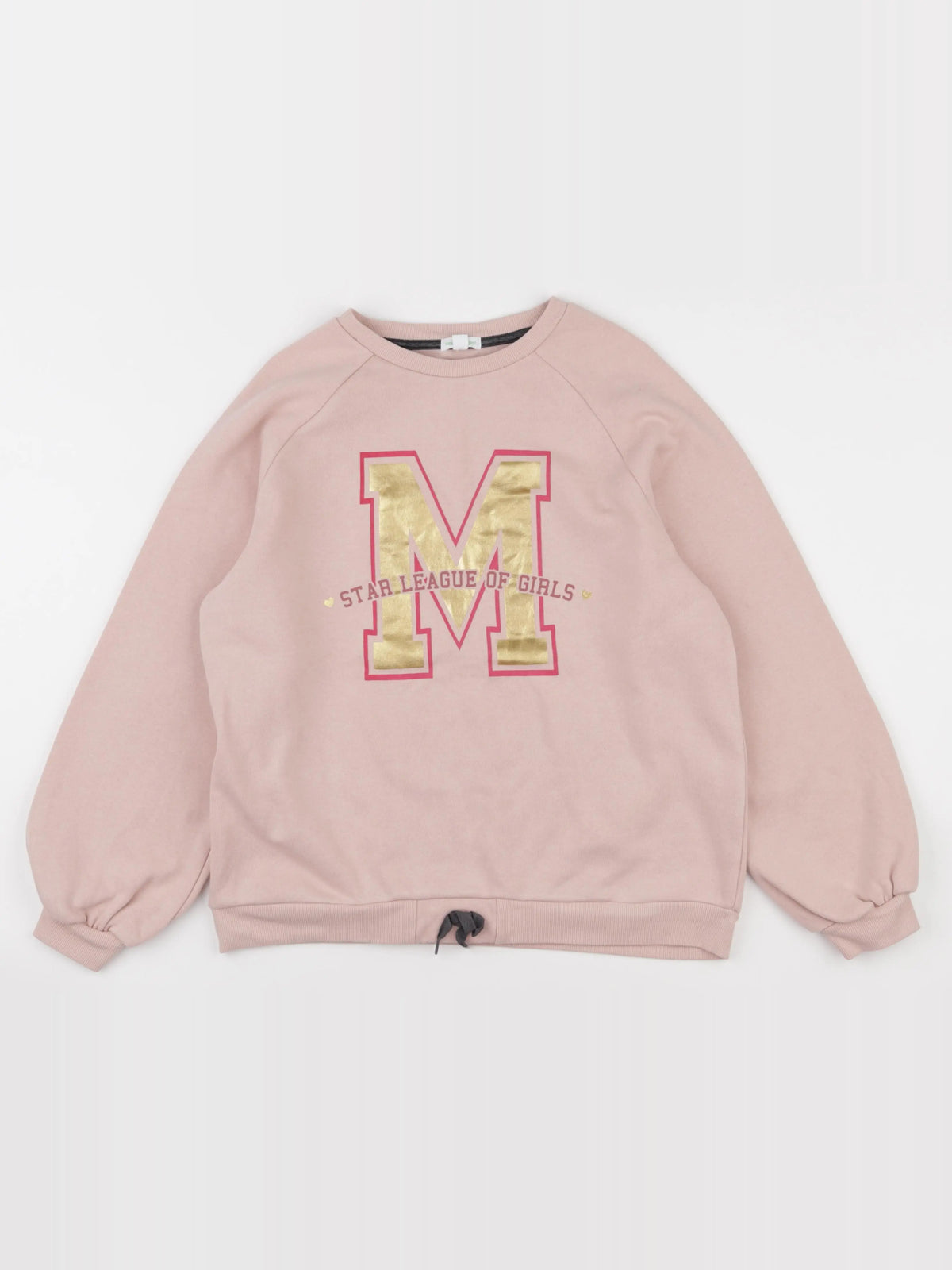 Vertbaudet - sweat rose, or - 14 ans