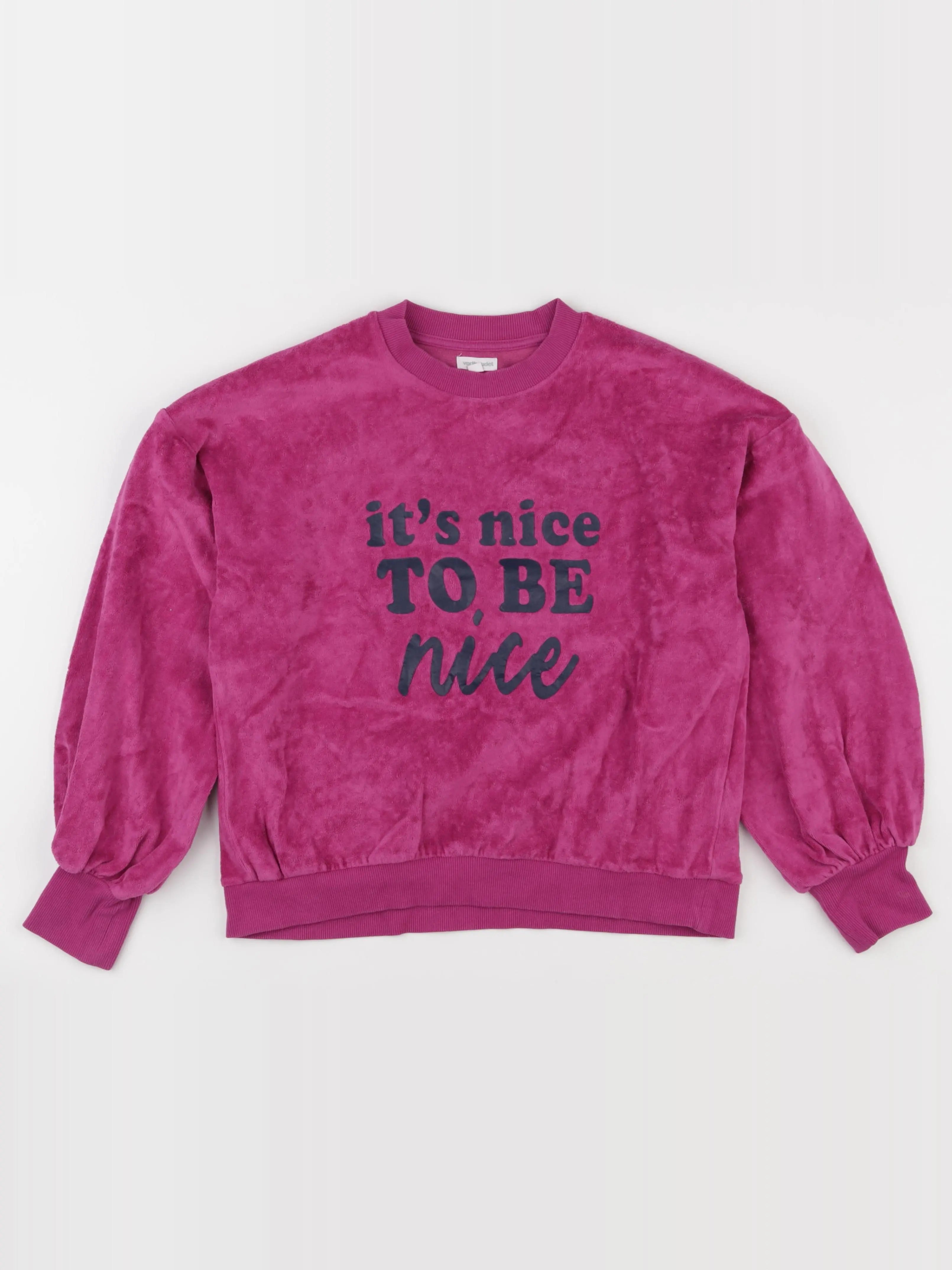 Vertbaudet - sweat éponge rose - 12 ans