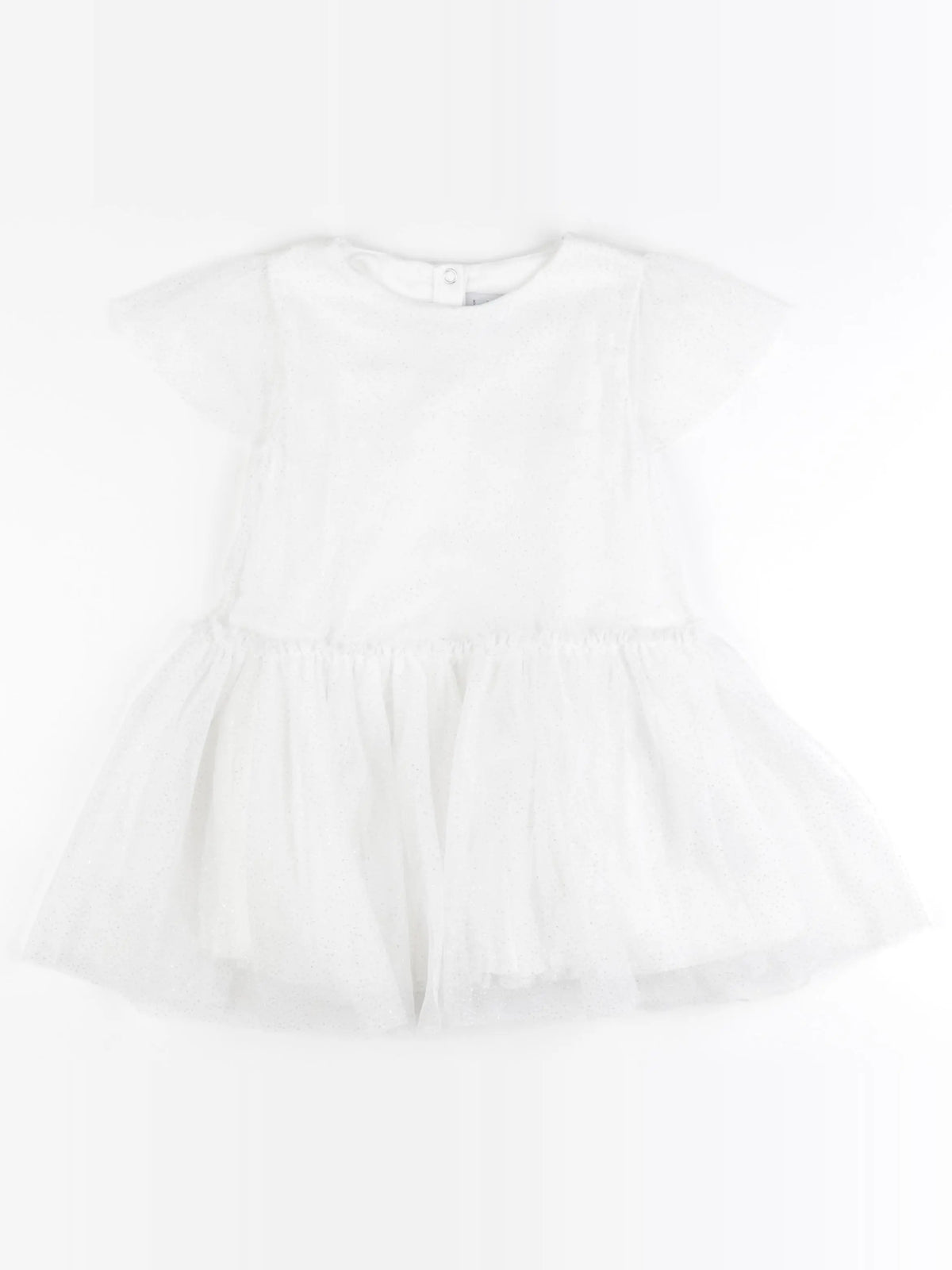 Petit Bateau - robe blanc, argent - 4 ans