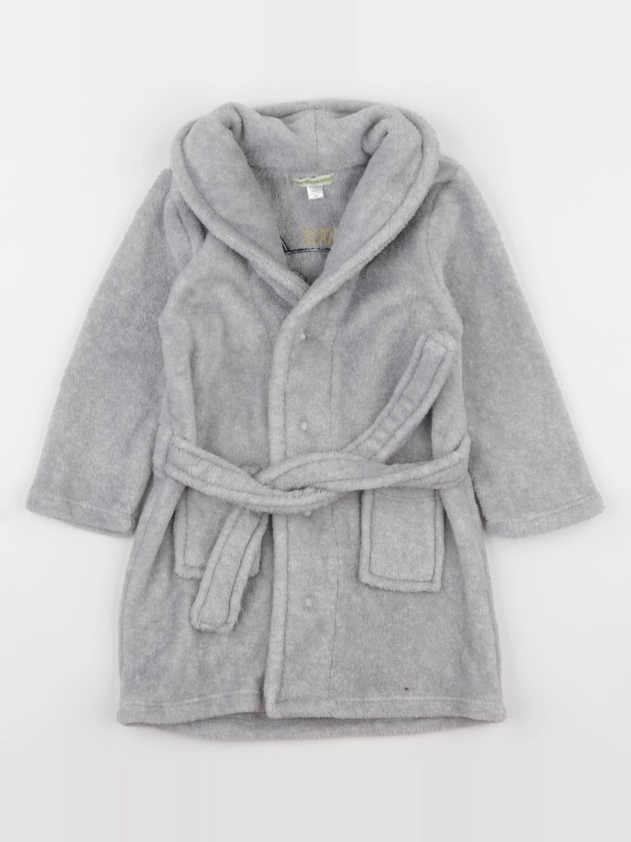 Vertbaudet - robe de chambre imprimé au dos gris - 3 ans