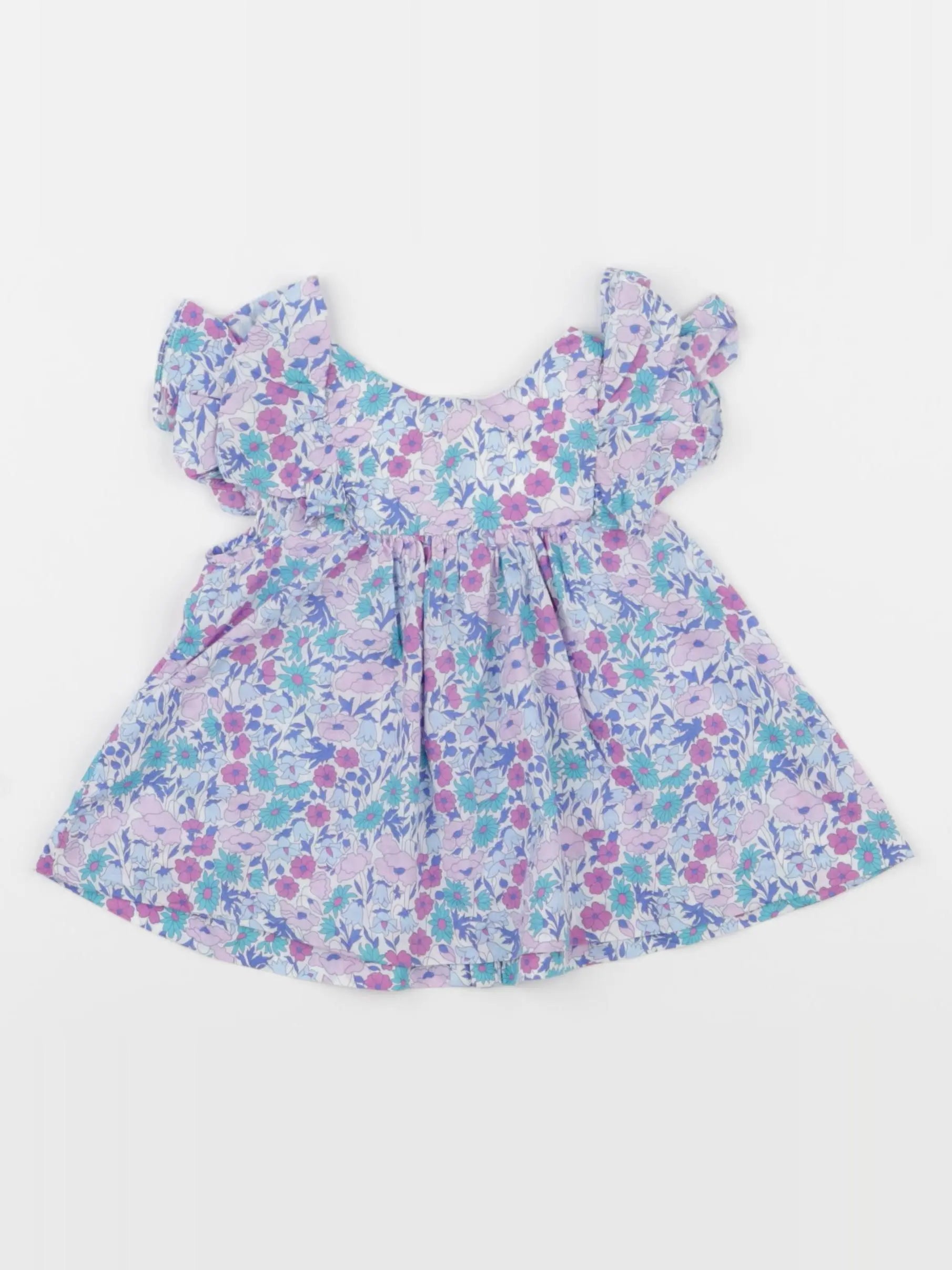 Jacadi - blouse liberty violet, bleu - 12 mois