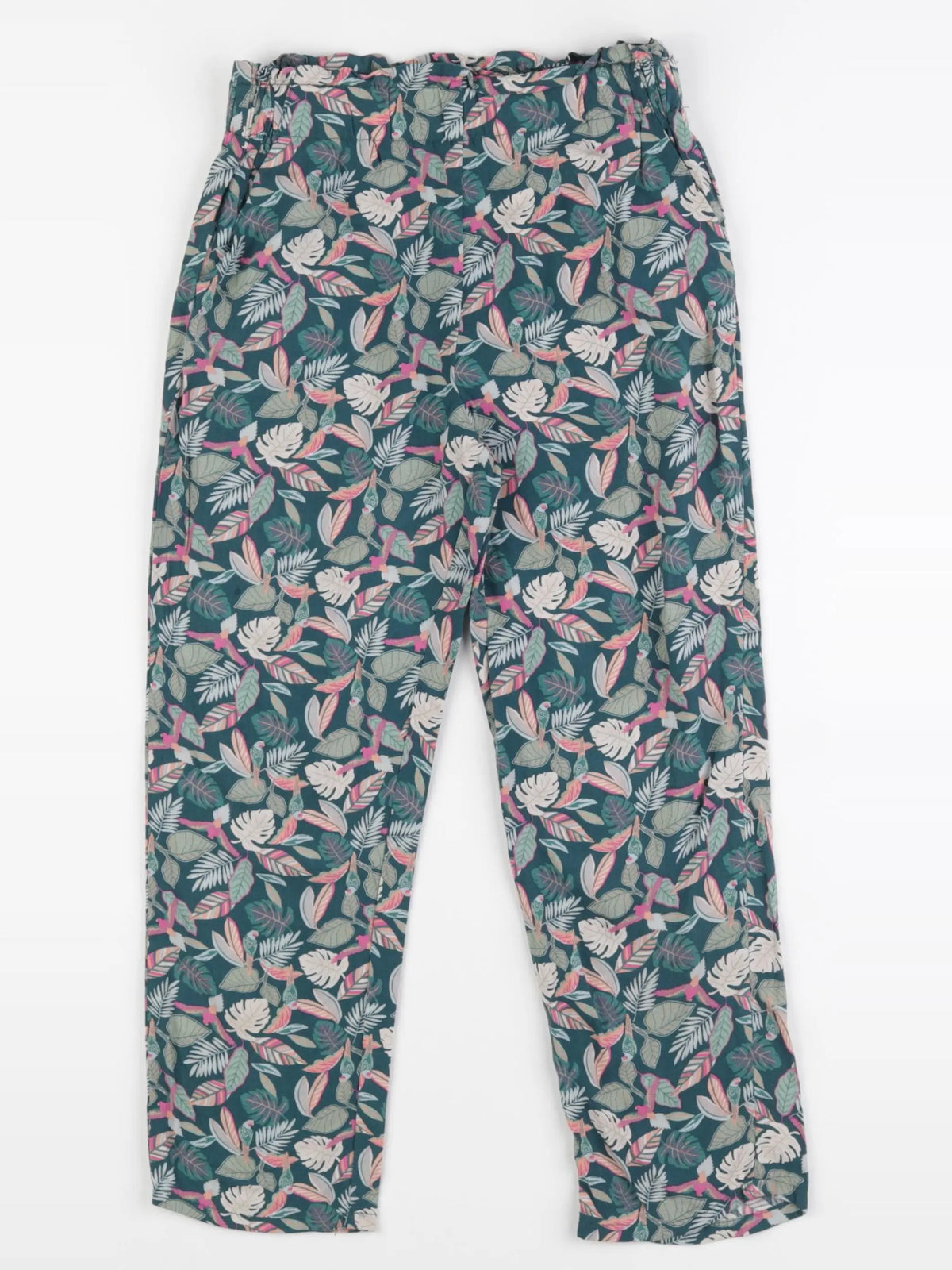 Vertbaudet - pantalon vert, rose - 8 ans