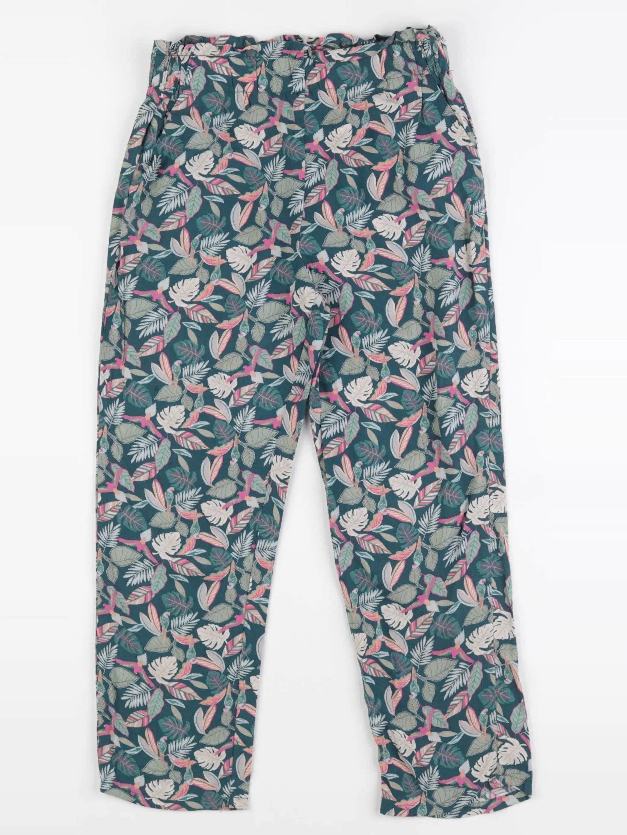 Vertbaudet - pantalon vert, rose - 8 ans