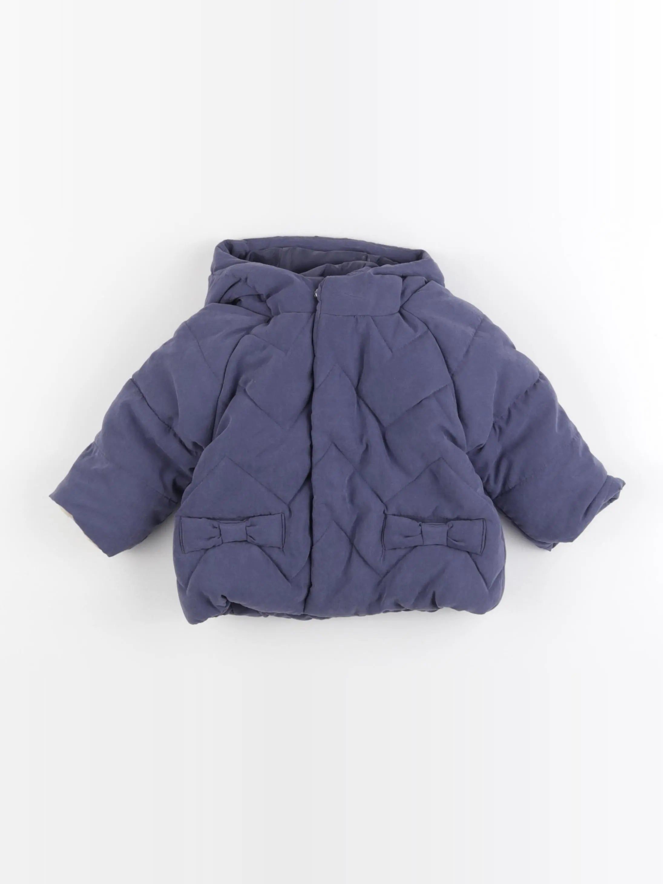 Vertbaudet - manteau doublure amovible bleu - 6 mois