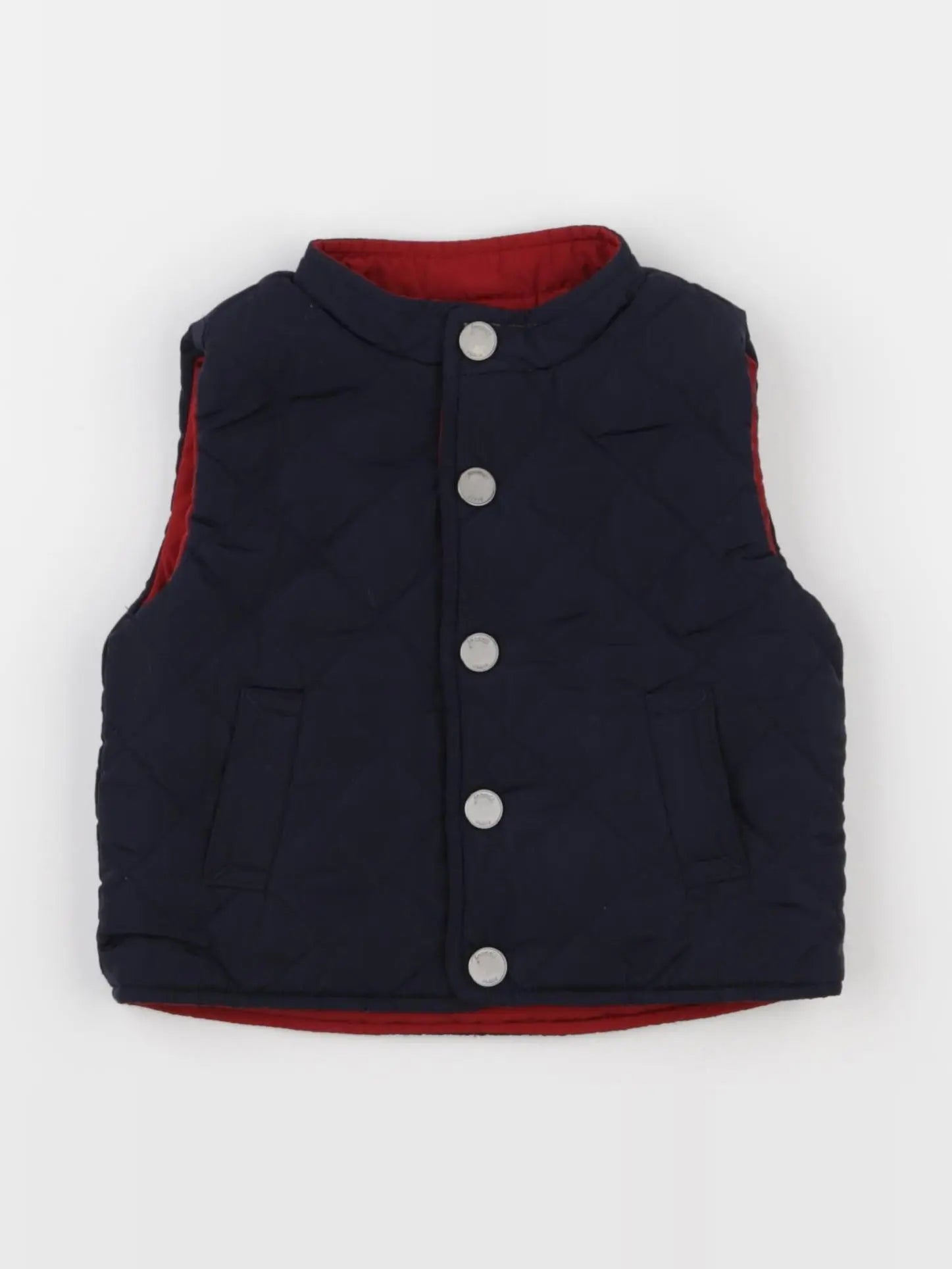 Jacadi - doudoune réversible rouge, bleu - 6 mois