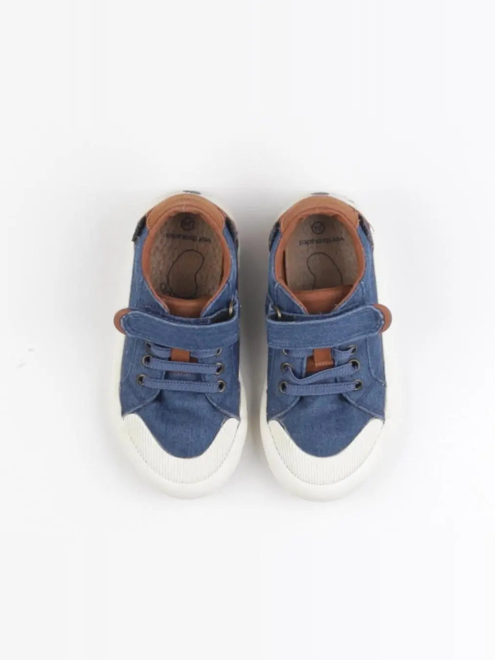 Vertbaudet - tennis à scratch/ lacets bleu - pointure 24