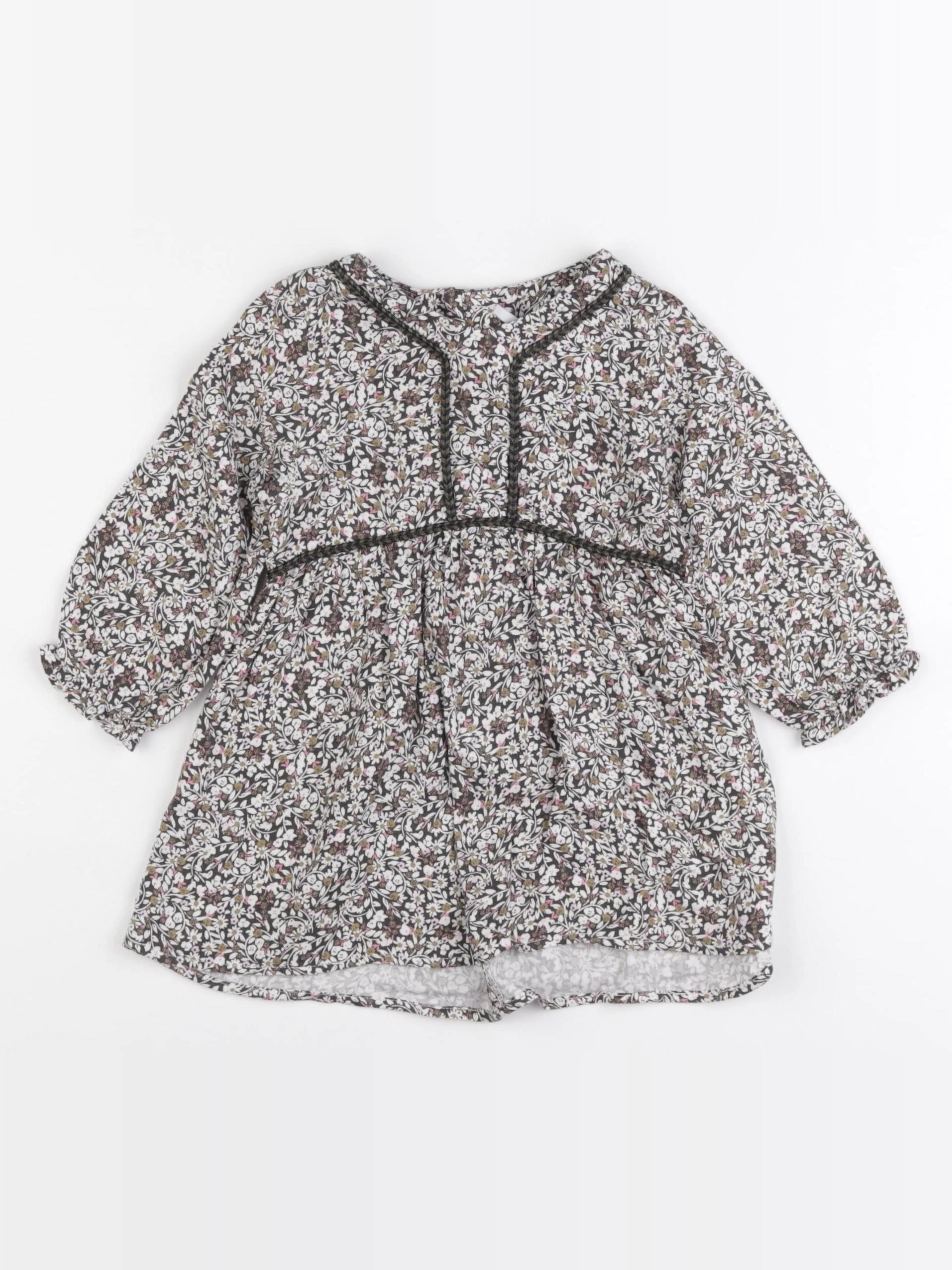 IKKS - robe vert, beige - 12 mois