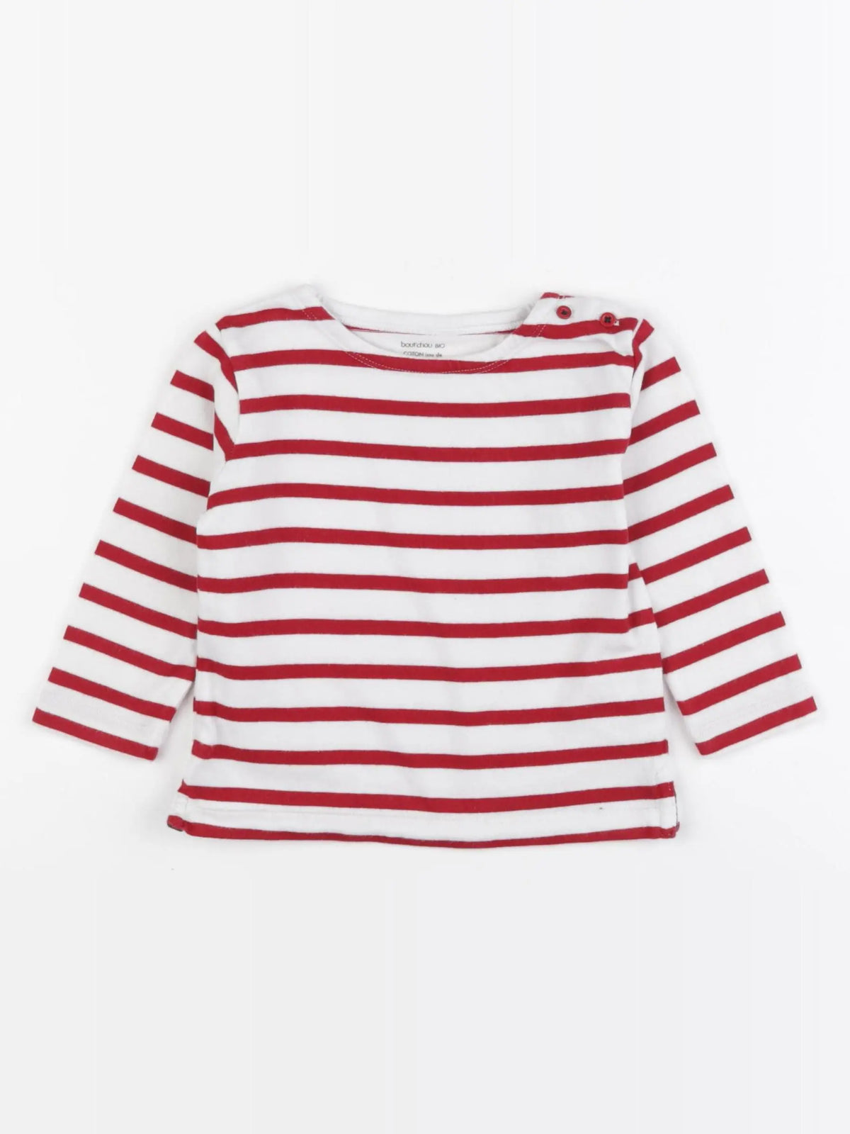 Boutchou - tee-shirt blanc, rouge - 12 mois