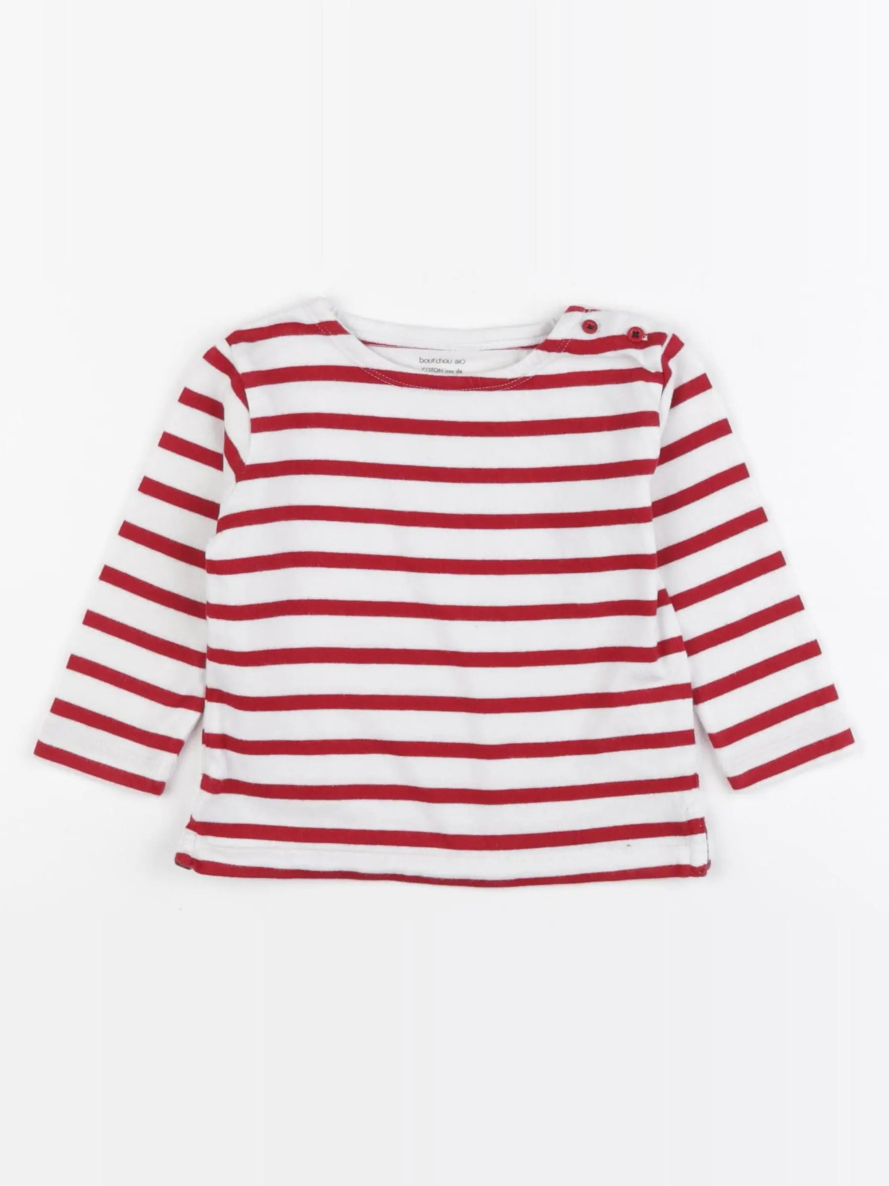 Boutchou - tee-shirt blanc, rouge - 12 mois