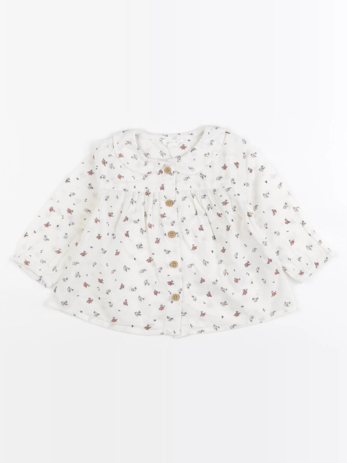 Vertbaudet - blouse blanc, rose - 6 mois