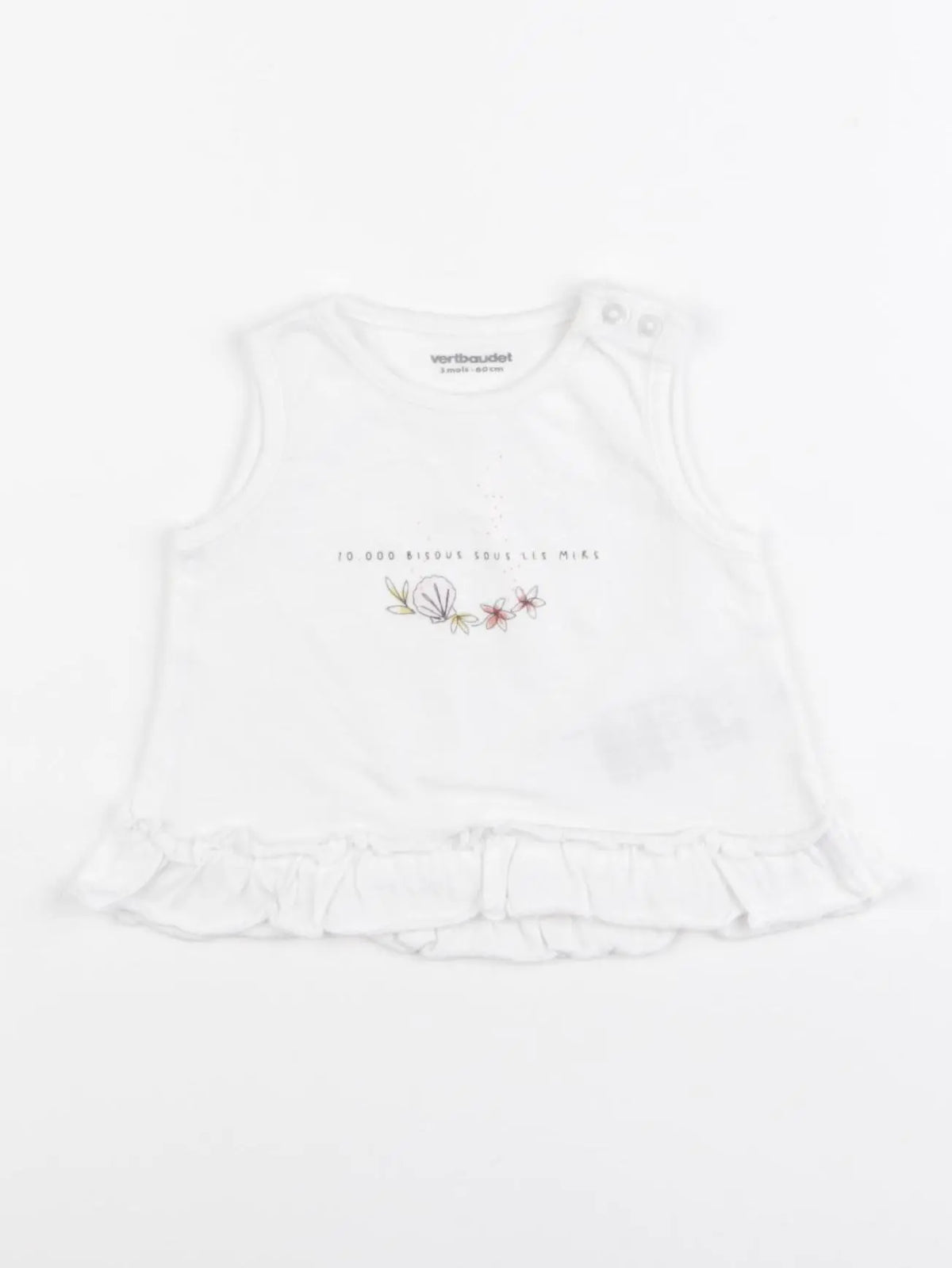 Vertbaudet - débardeur blanc - 3 mois