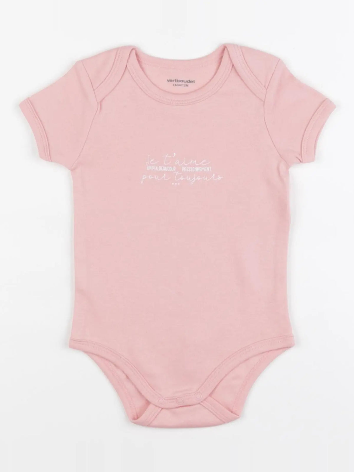 Vertbaudet - body rose - 12 mois