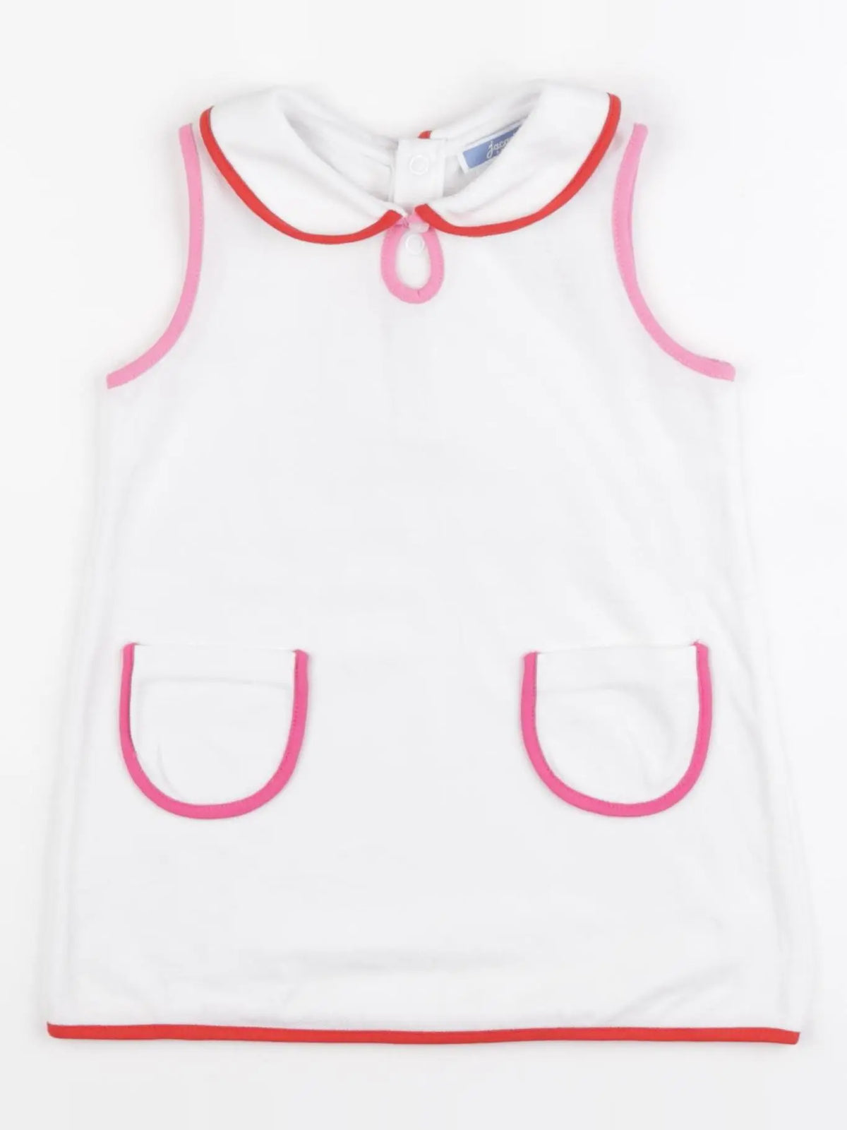 Jacadi - robe blanc, rose - 24 mois