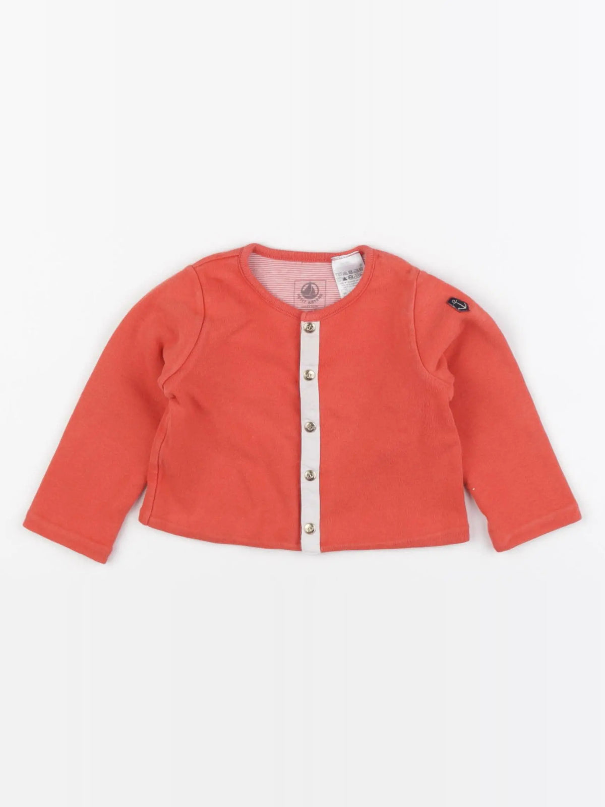 Petit Bateau - sweat orange - 6 mois