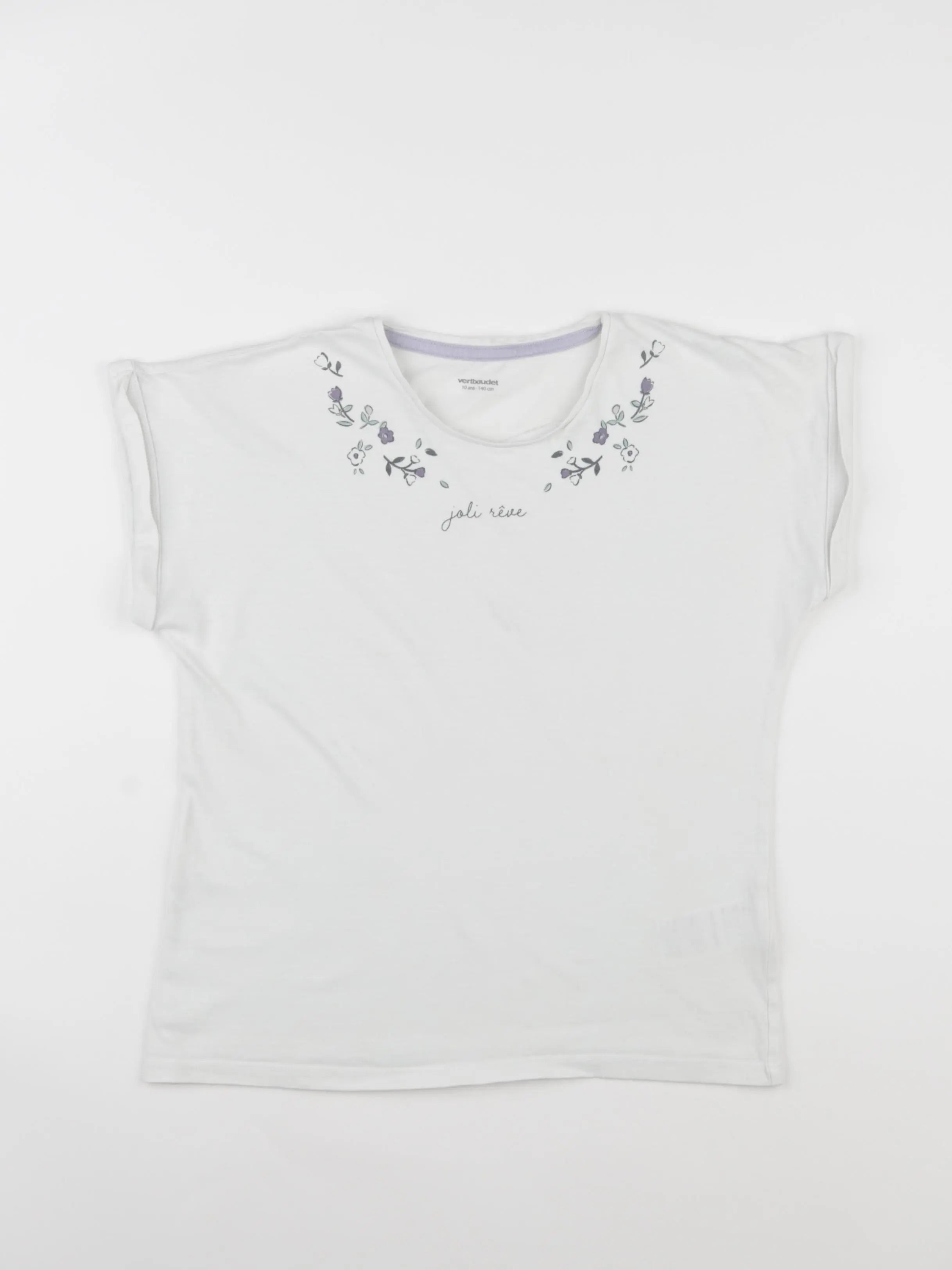 Vertbaudet - tee-shirt blanc - 10 ans