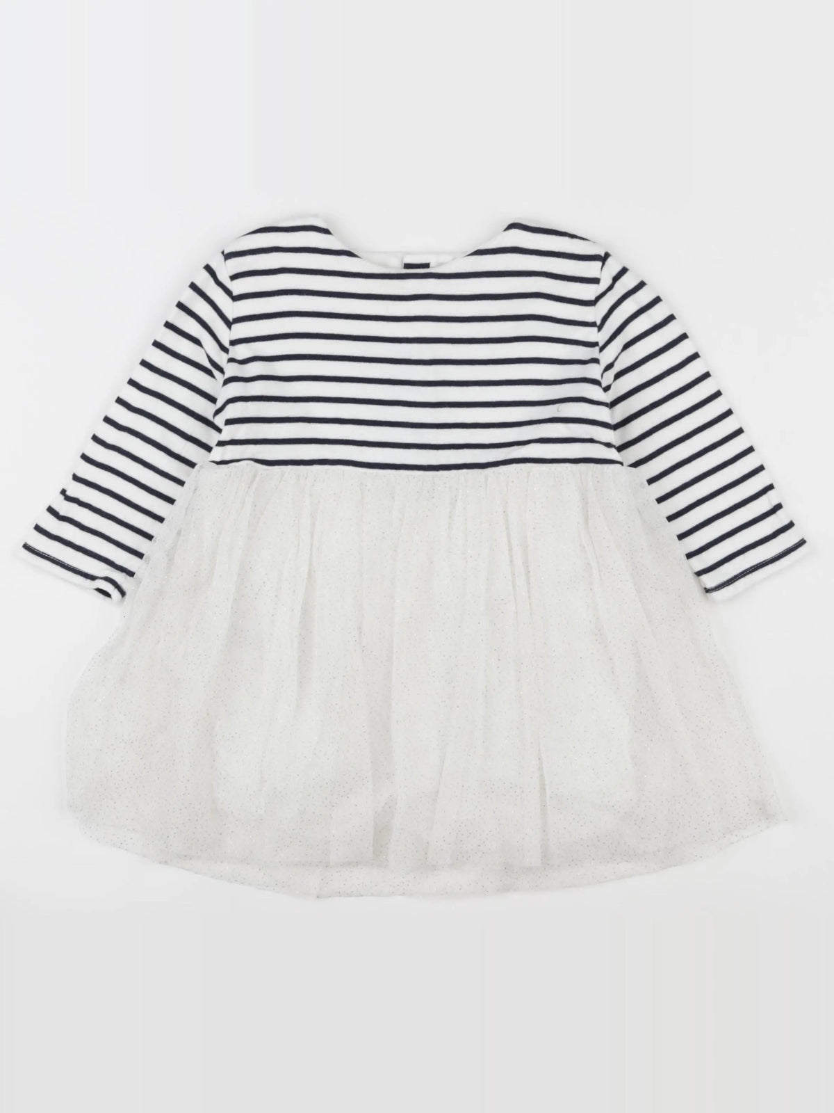 Petit Bateau - robe bleu, blanc - 24 mois