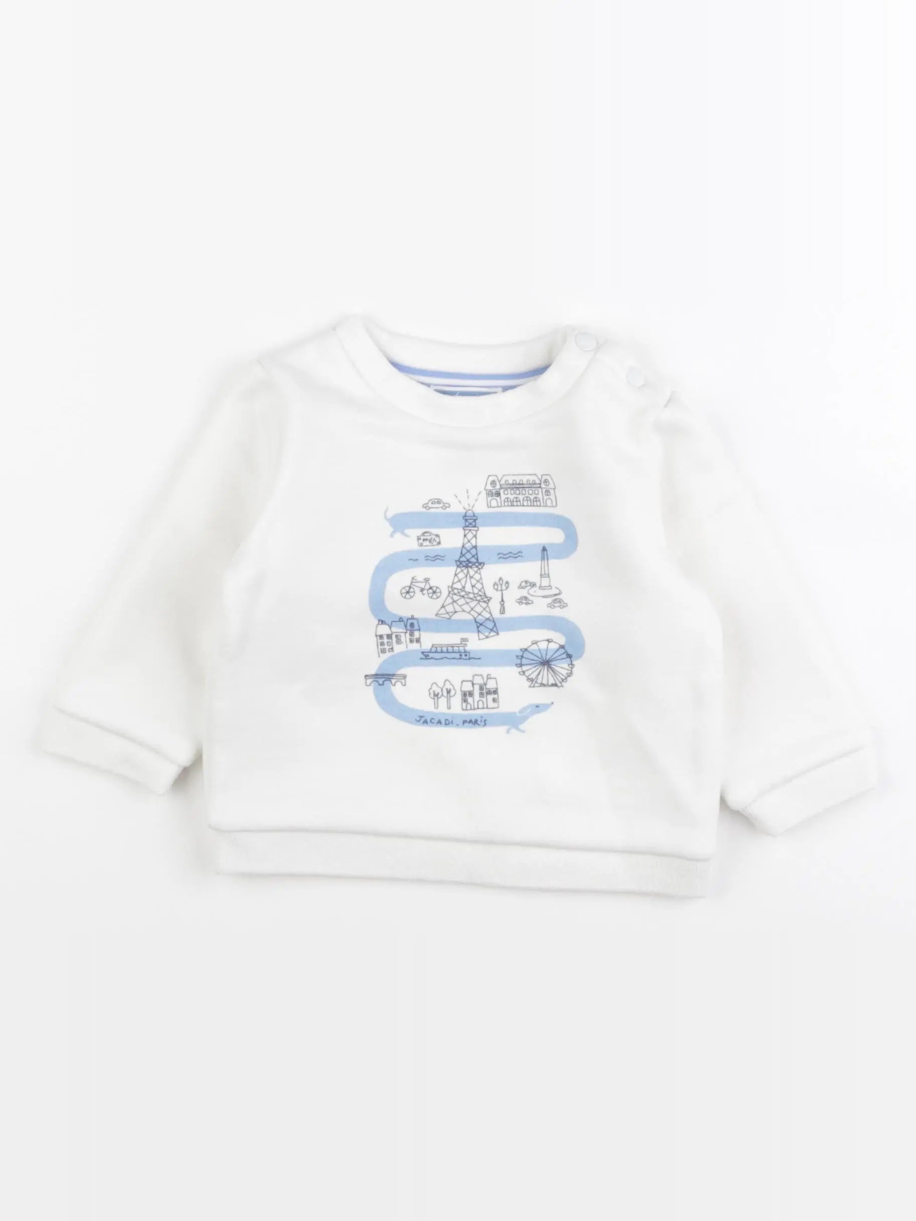 Jacadi - sweat blanc - 12 mois