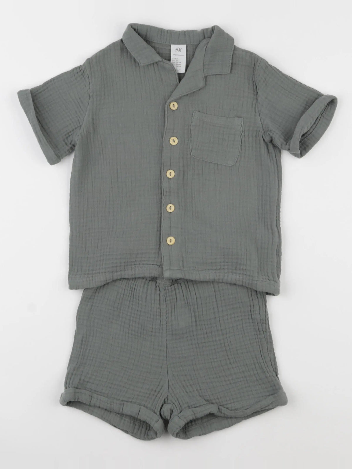 H&M - ensemble vert - 18/24 mois