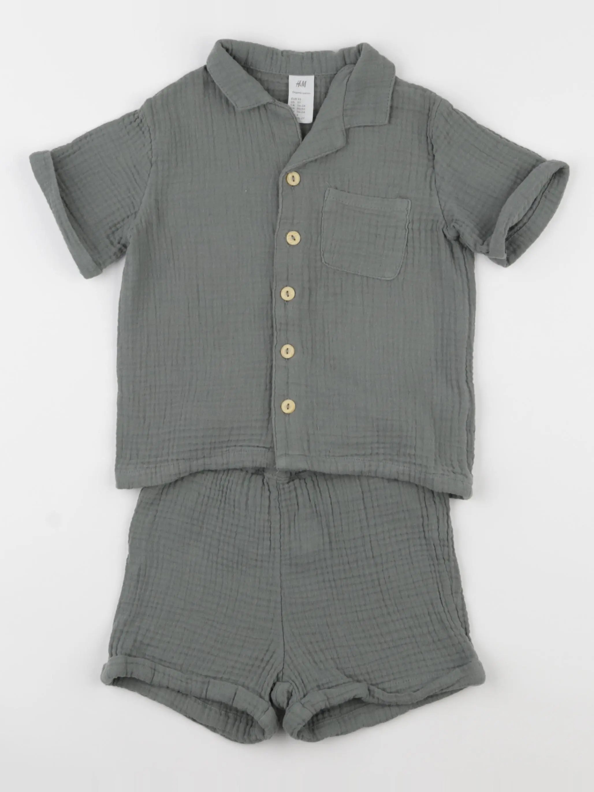 H&M - ensemble vert - 18/24 mois