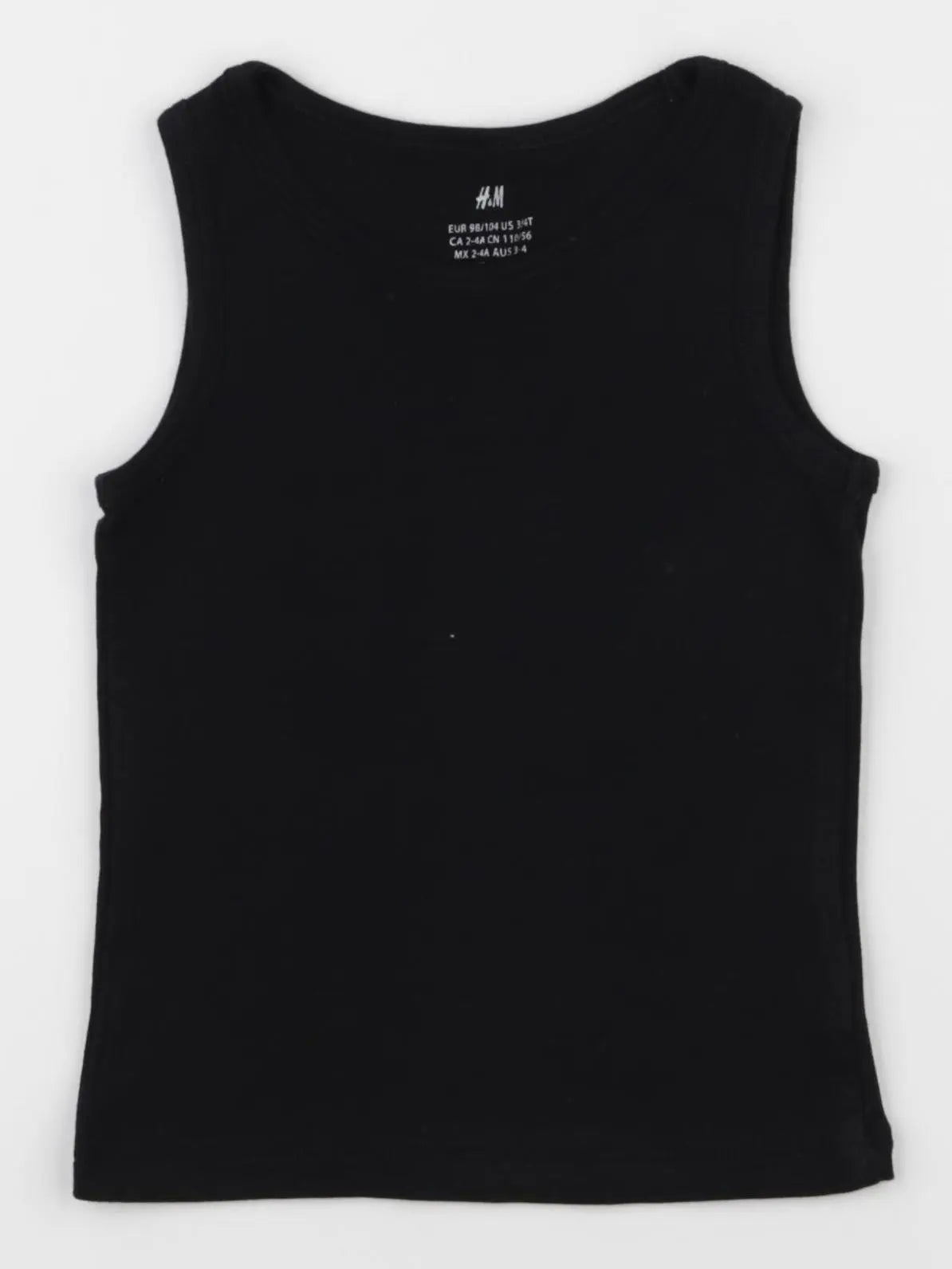 H&M - débardeur noir - 2/4 ans