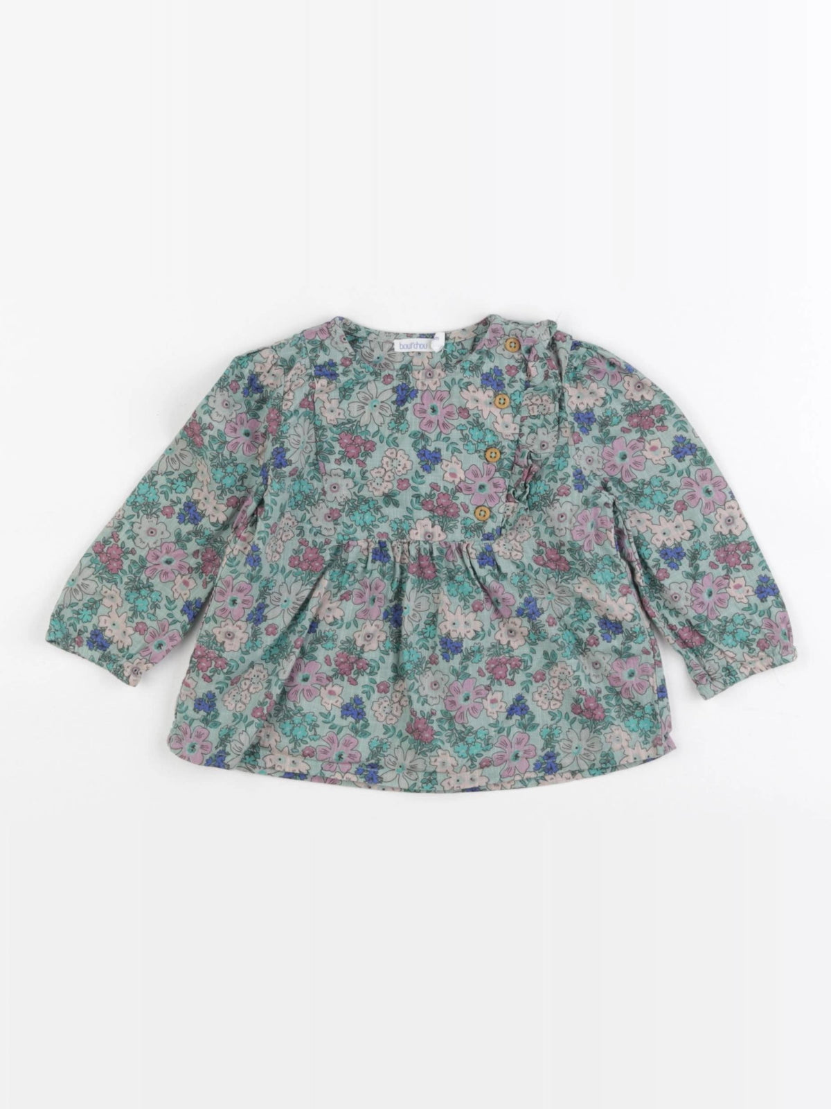 Boutchou - blouse vert - 3 mois